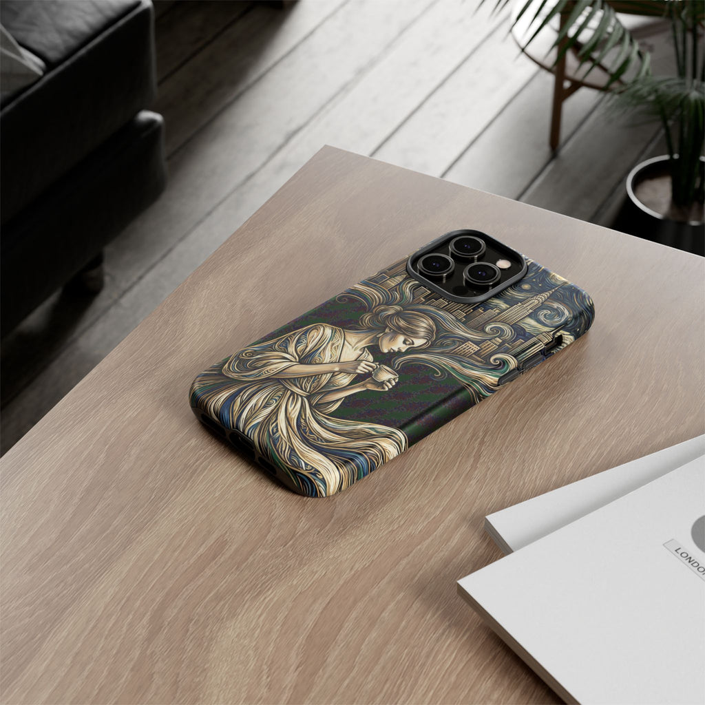 Vintage Cityscape Woman Tea Art iPhone Case