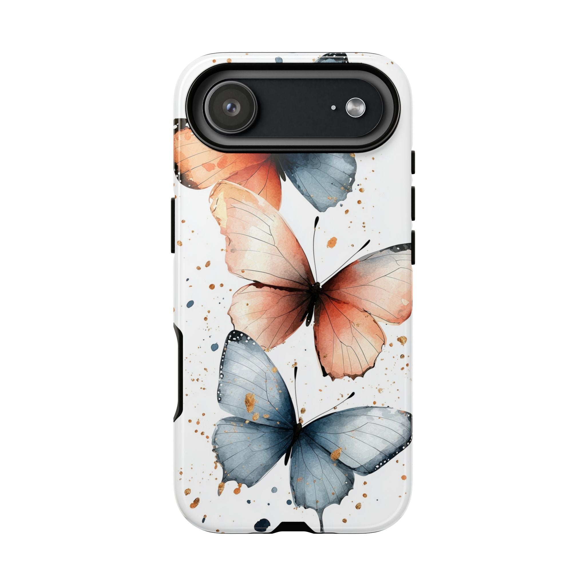 Watercolour Blue & Peach Butterfly Tough iPhone Case