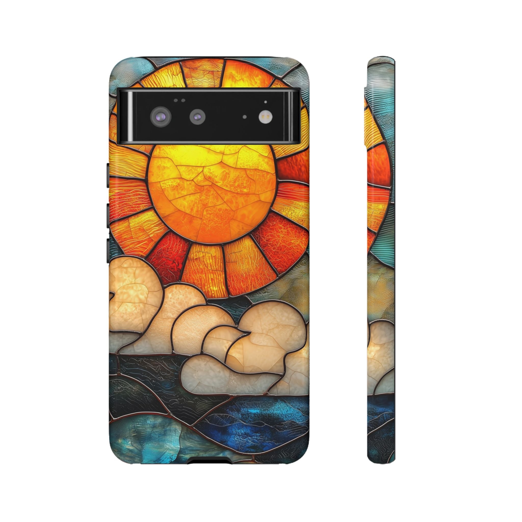 Stained Glass Sun & Clouds Google Pixel Case