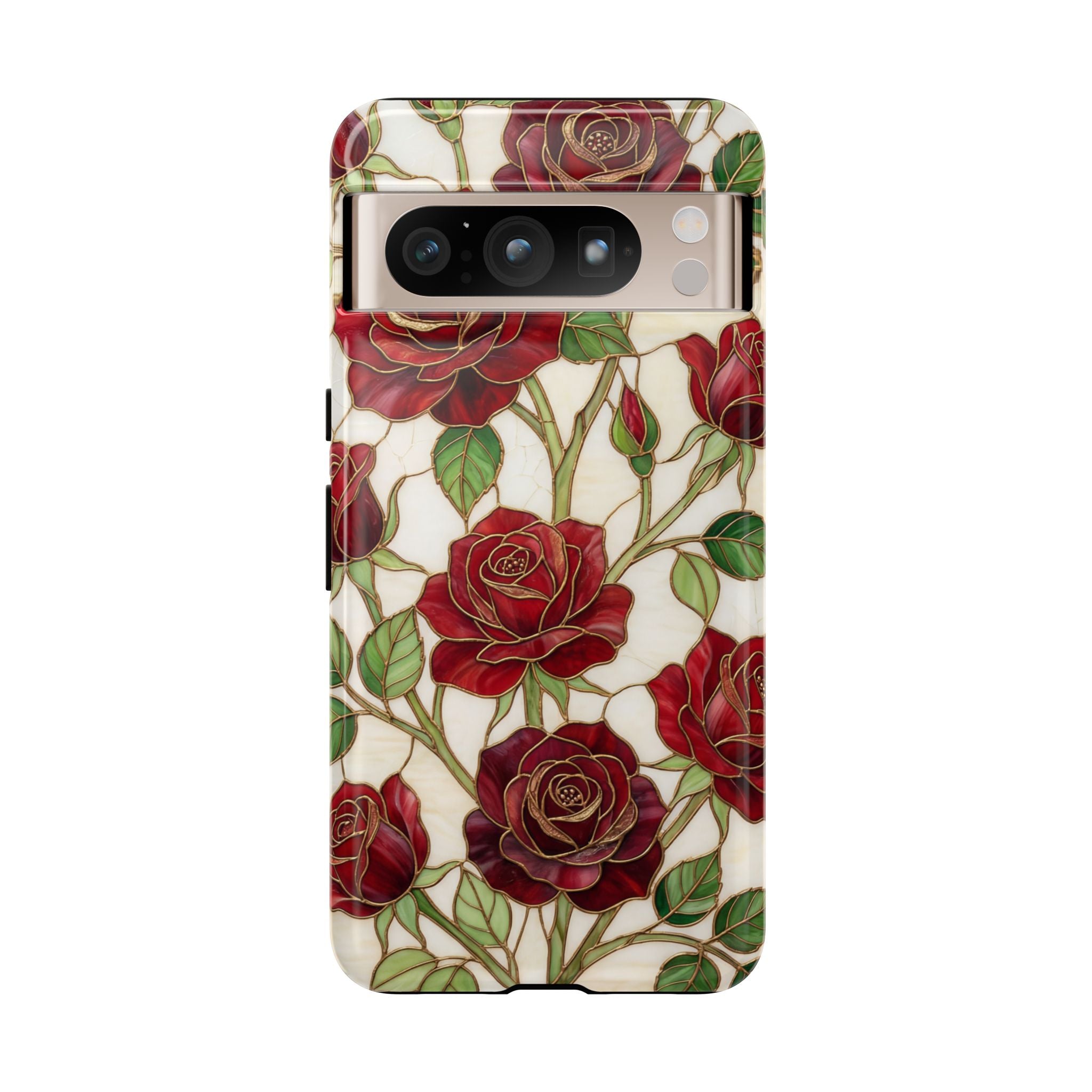 Red Rose Pattern Vintage Floral Tough Google Pixel Case