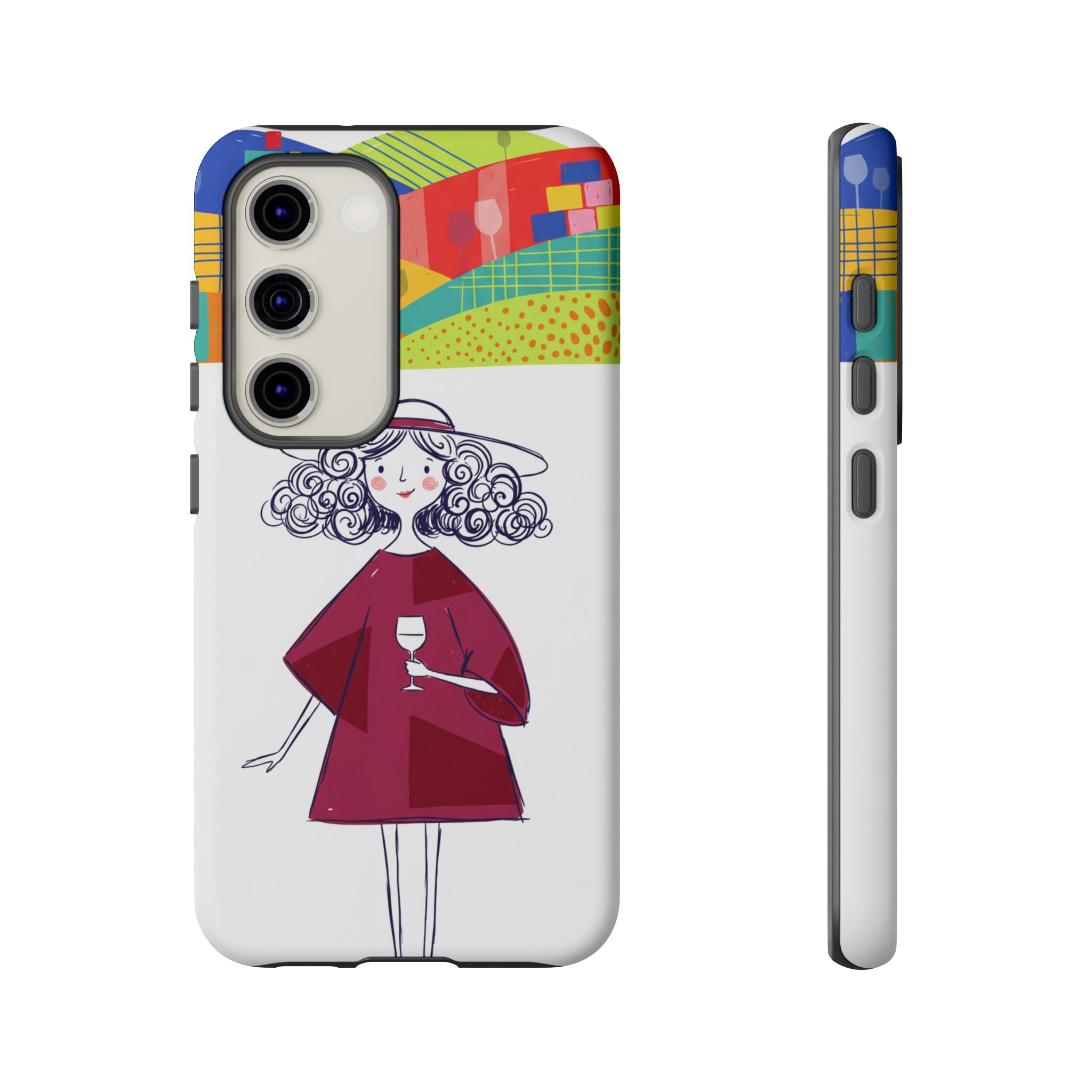 Colourful Artistic Wine Lady Samsung Galaxy Phone Case