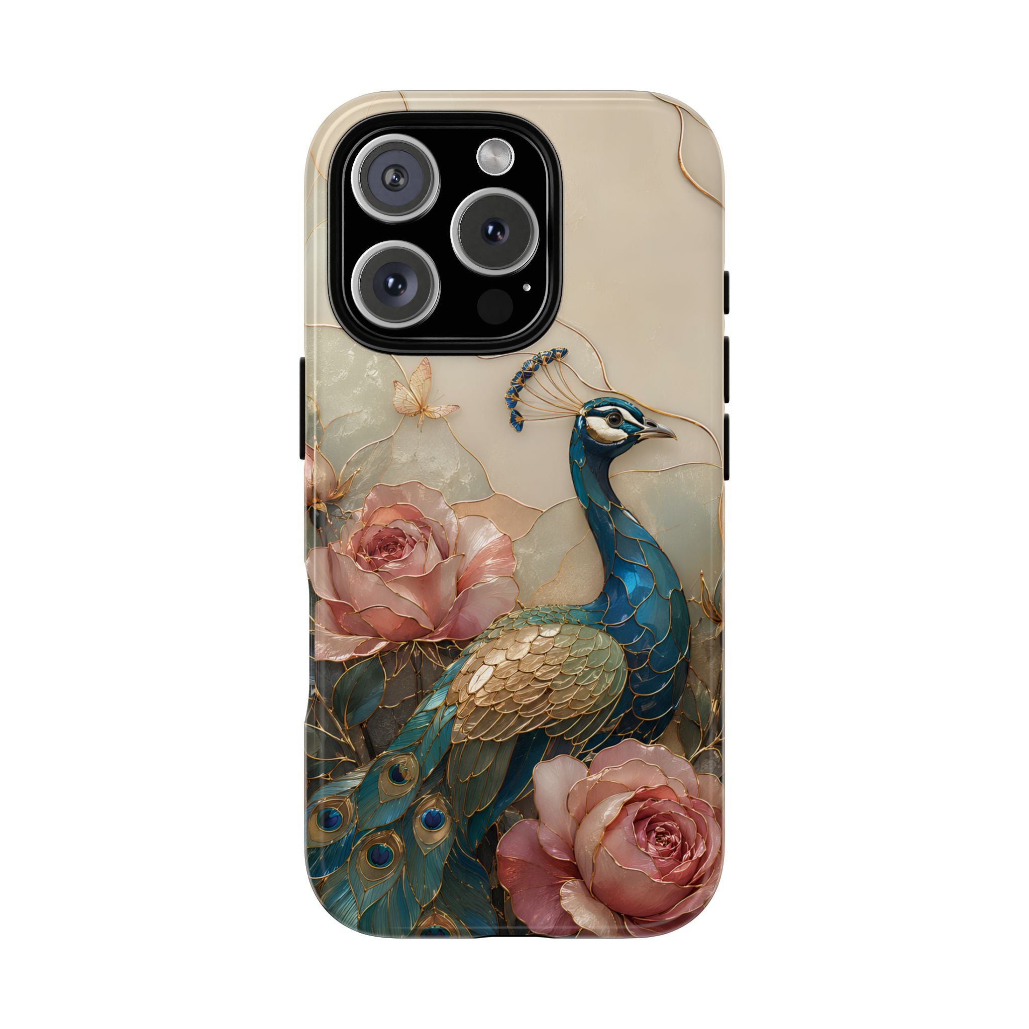 Peacock & Rose iPhone Case | Vintage Floral iPhone Case