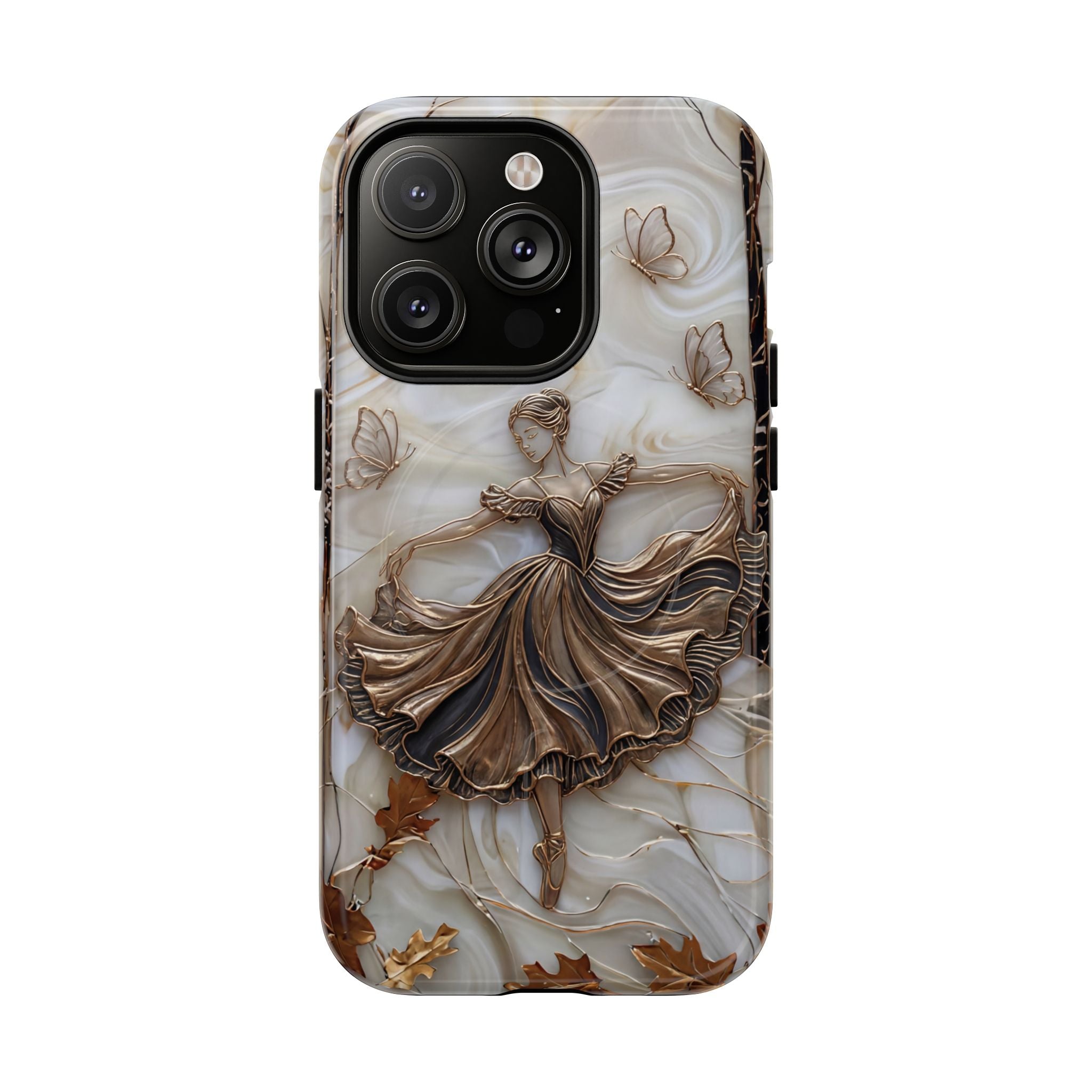Ballet Dancer Tough MagSafe iPhone Case — Elegant Swirl Art Protective Cover