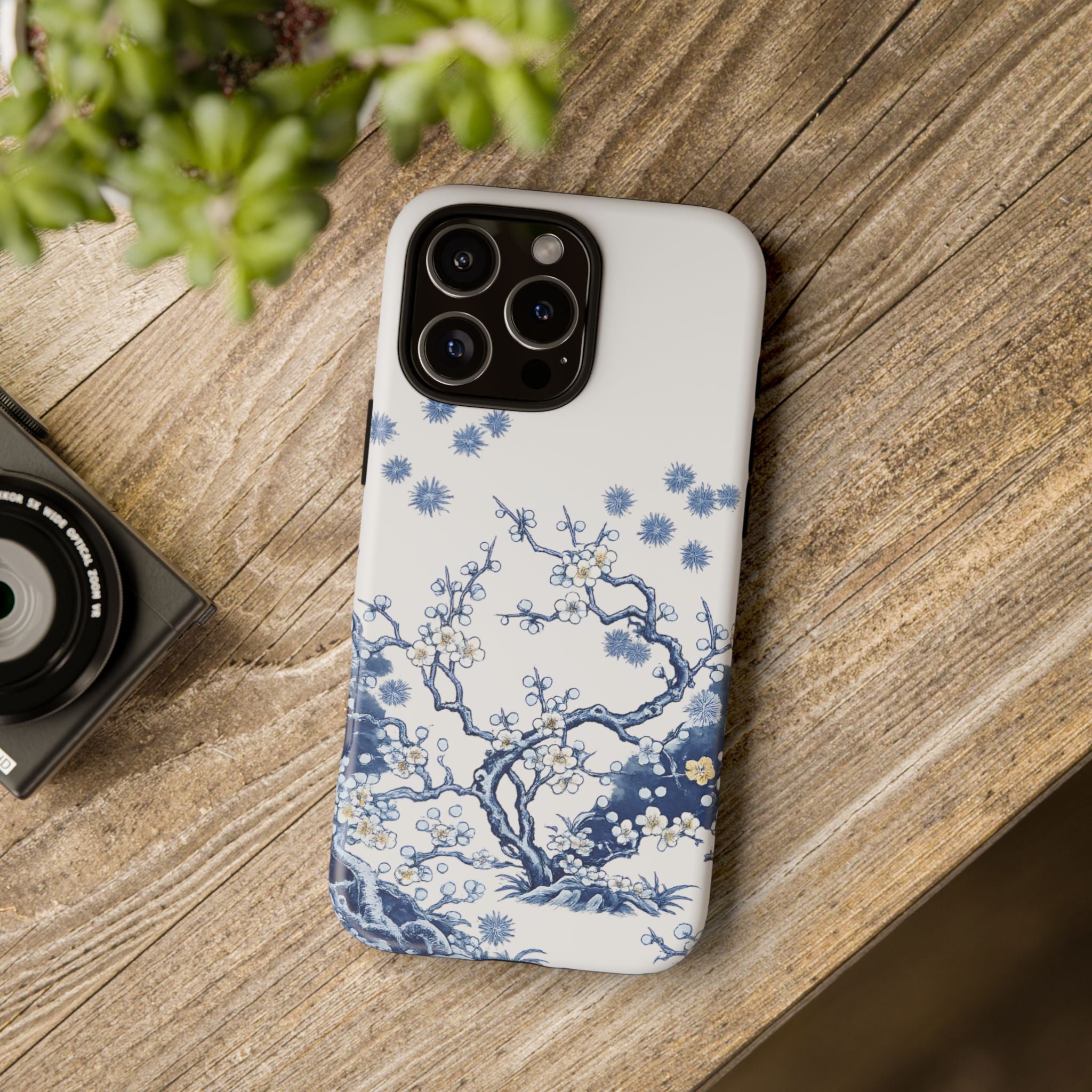 Vintage Blue White Porcelain iPhone Case | Chinoiserie Floral Tough Cover