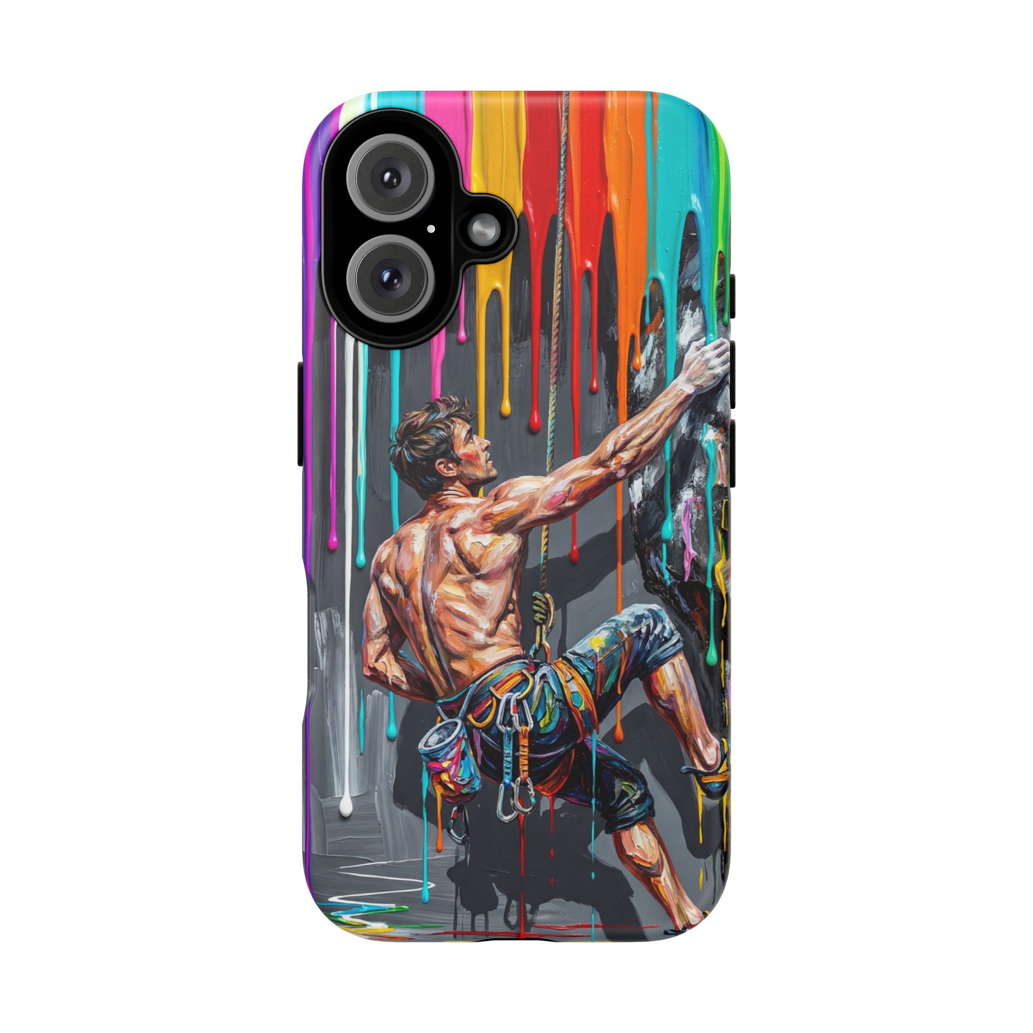 Colourful Rock Climber Art Protective iPhone Case