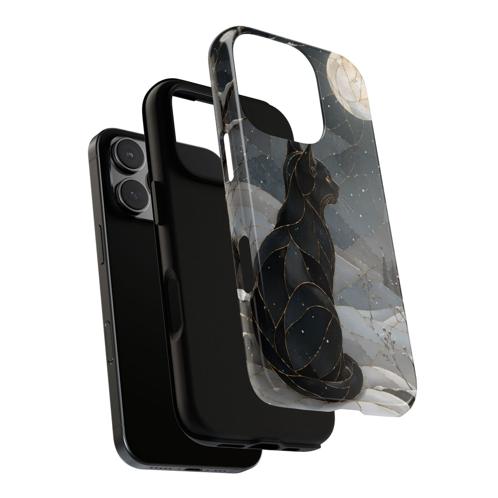 Black Cat iPhone Case | Moonlit Winter iPhone Case