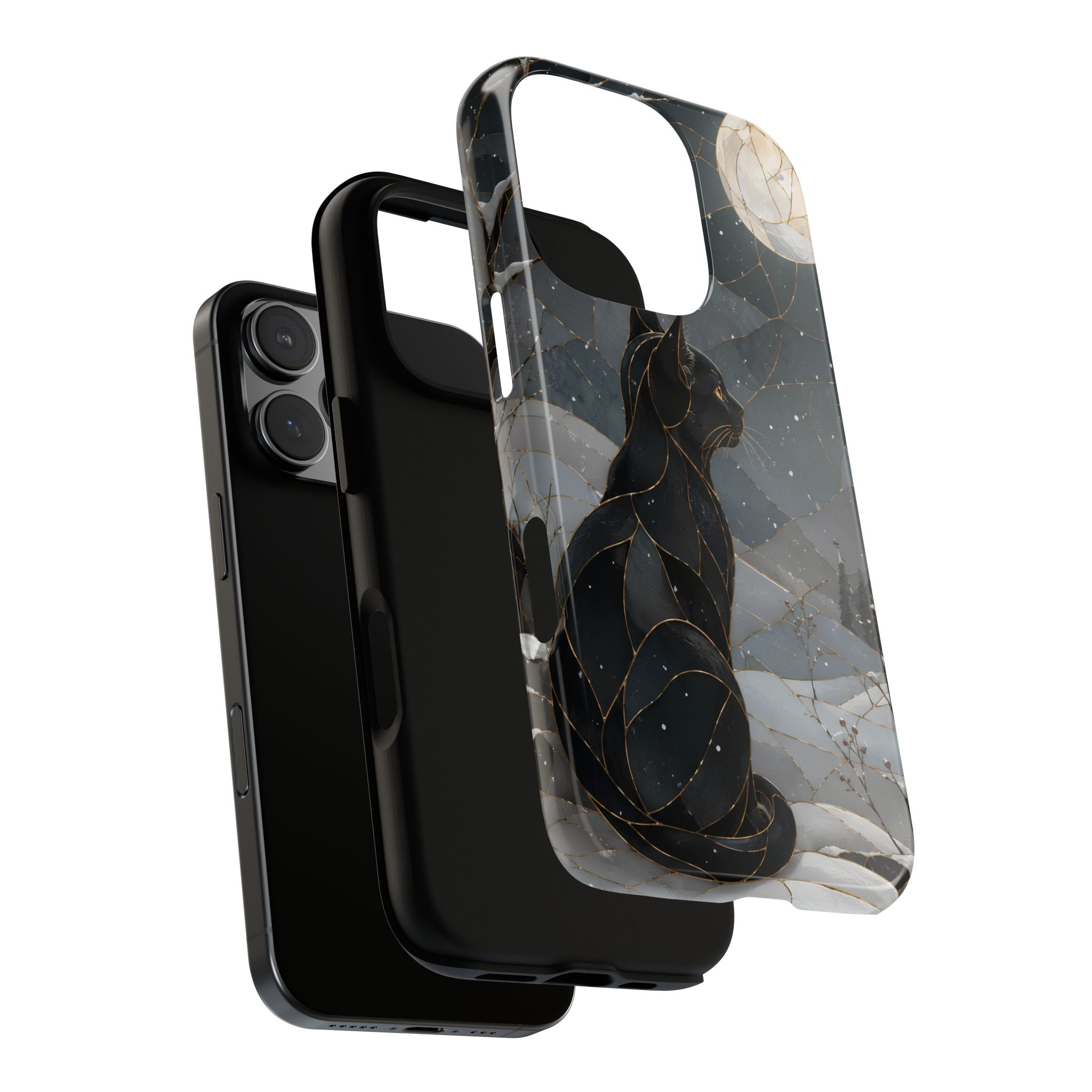Black Cat iPhone Case | Moonlit Winter iPhone Case