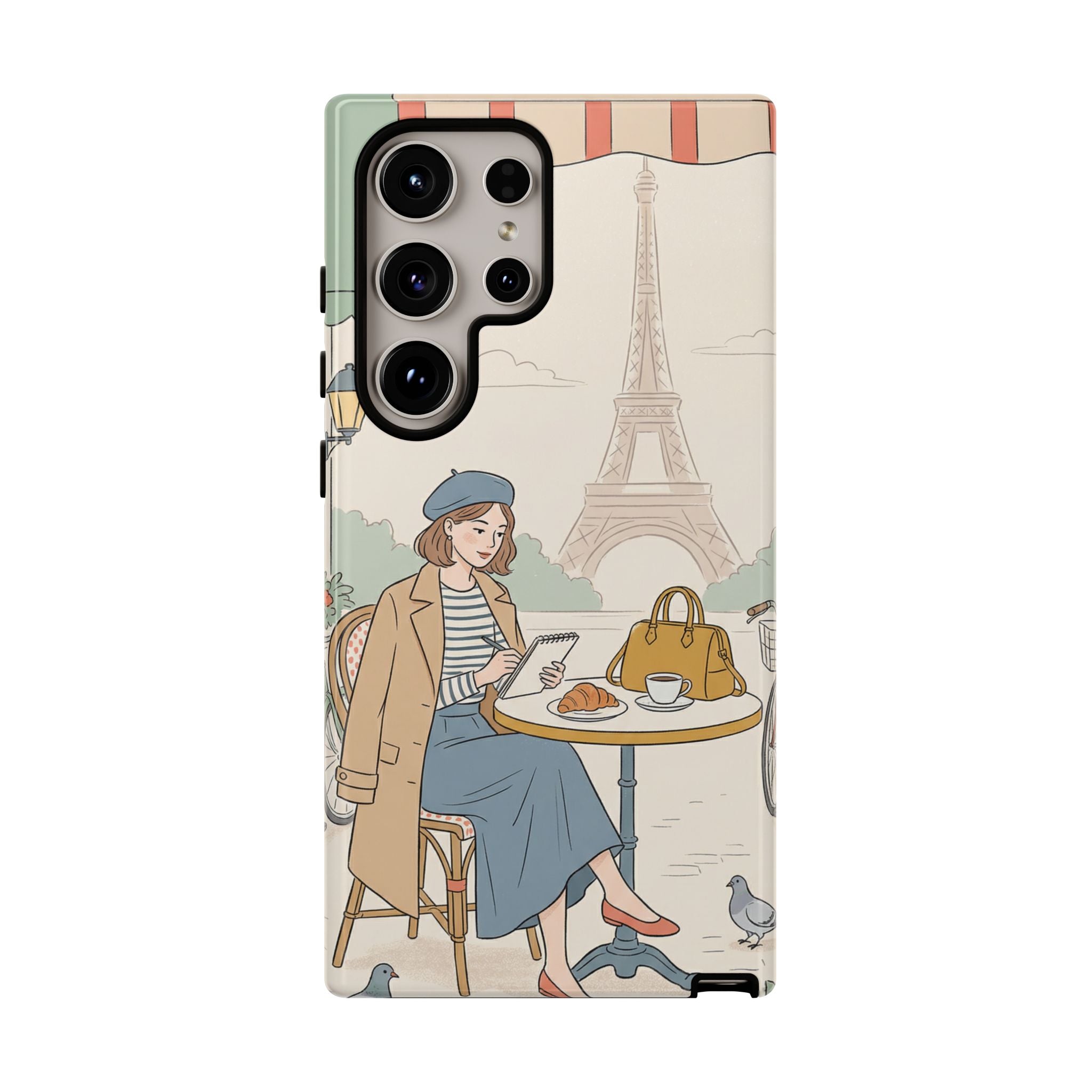 Paris Cafe Samsung Galaxy Phone Case | Cute Vintage Eiffel Tower Travel