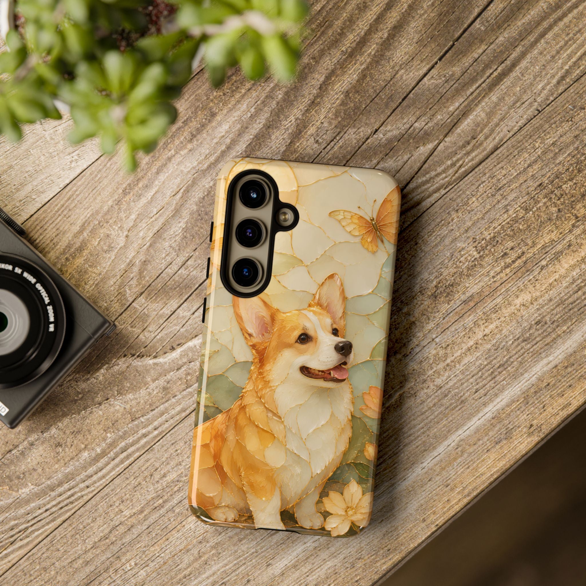 Corgi Samsung Galaxy Phone Case | Stained Glass Dog Phone Case