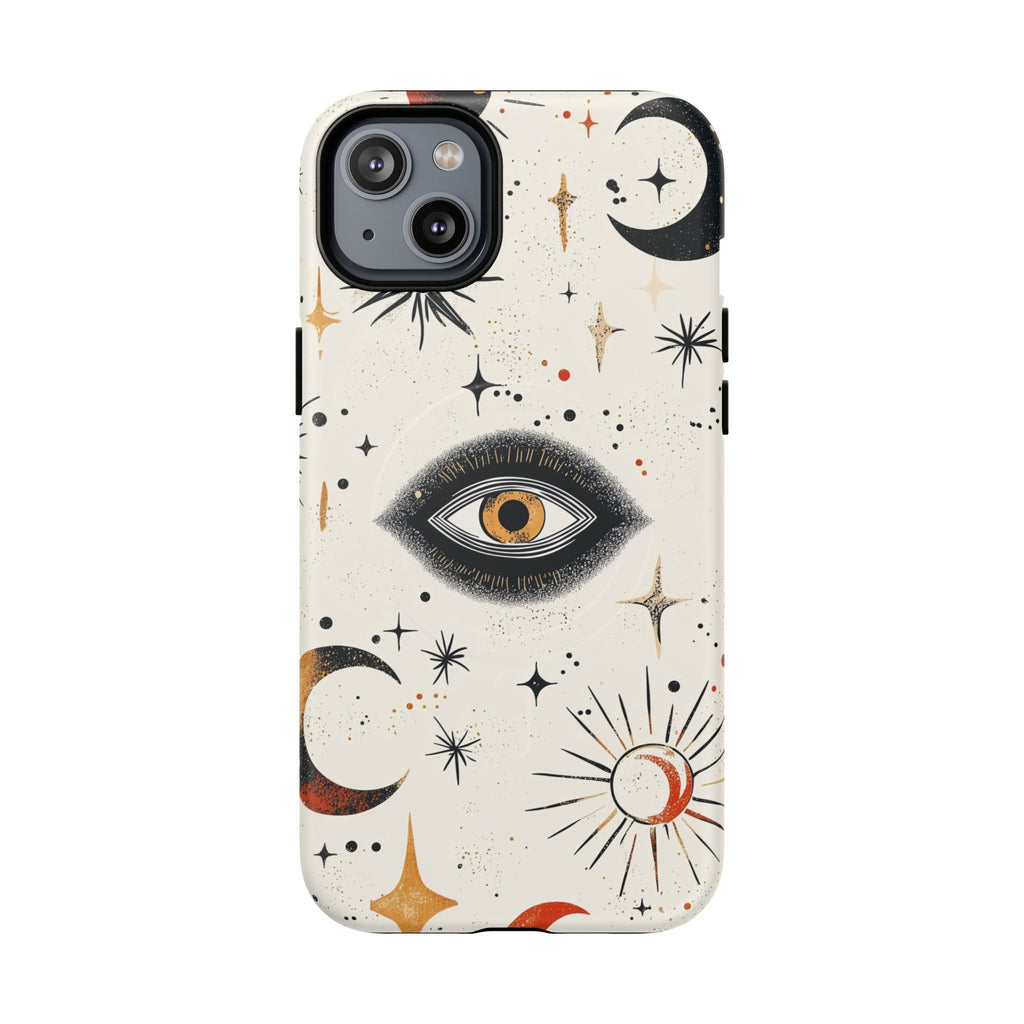 Custodia Mystic Eye MagSafe per iPhone | Luna e stelle celesti