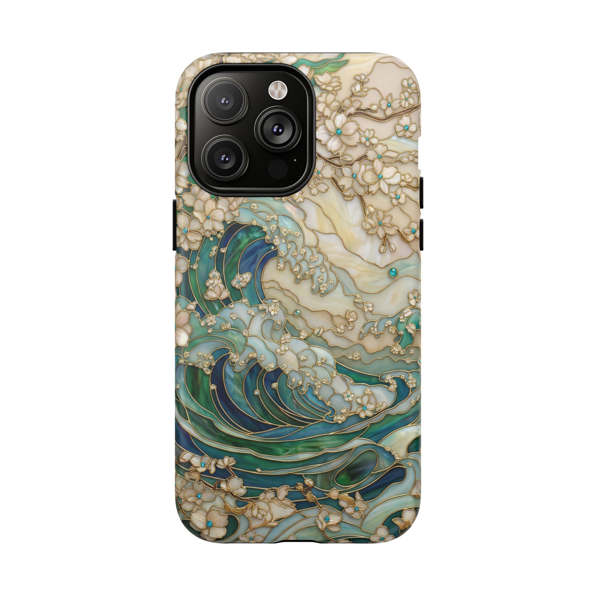 Custodia MagSafe per iPhone Ocean Wave — Custodia resistente con design artistico color acquamarina