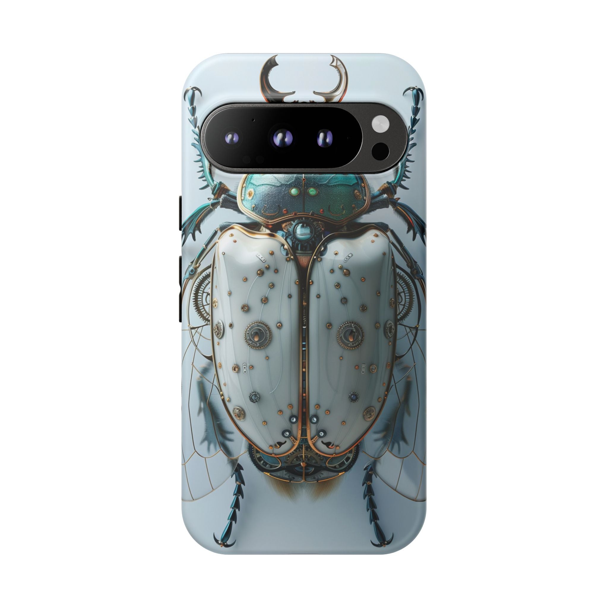 Steampunk White Beetle Protective Tough Google Pixel Case
