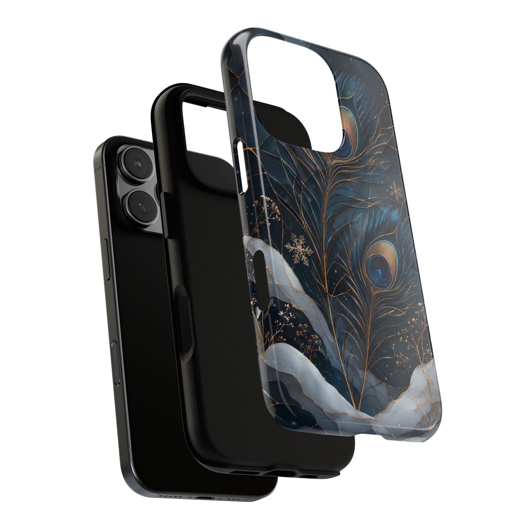 Peacock Feather iPhone Case | Blue Gold iPhone Case
