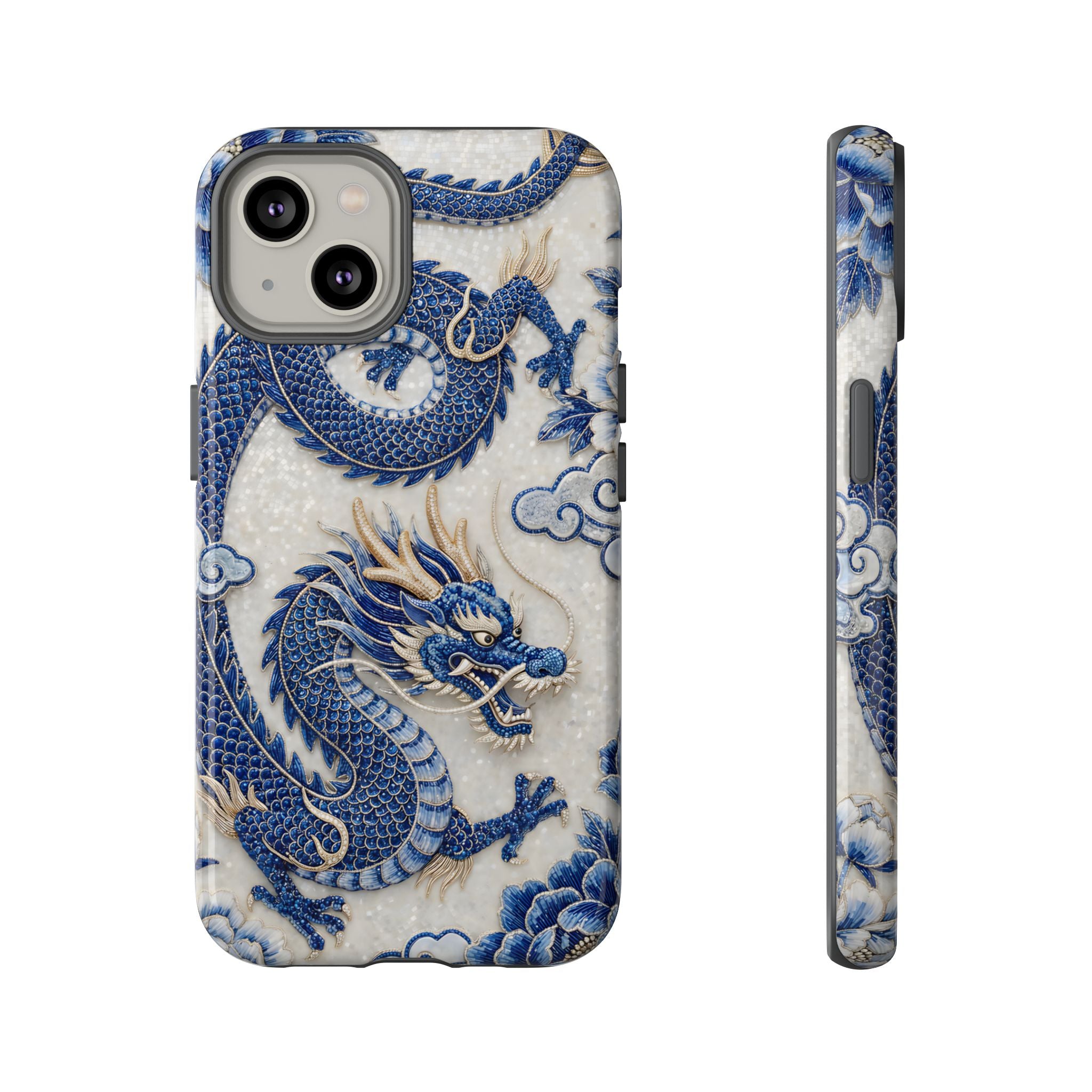 Asian Zodiac Dragon iPhone Case V2 | Blue & White Porcelain Luxury Protective Case | Year of the Dragon Gift