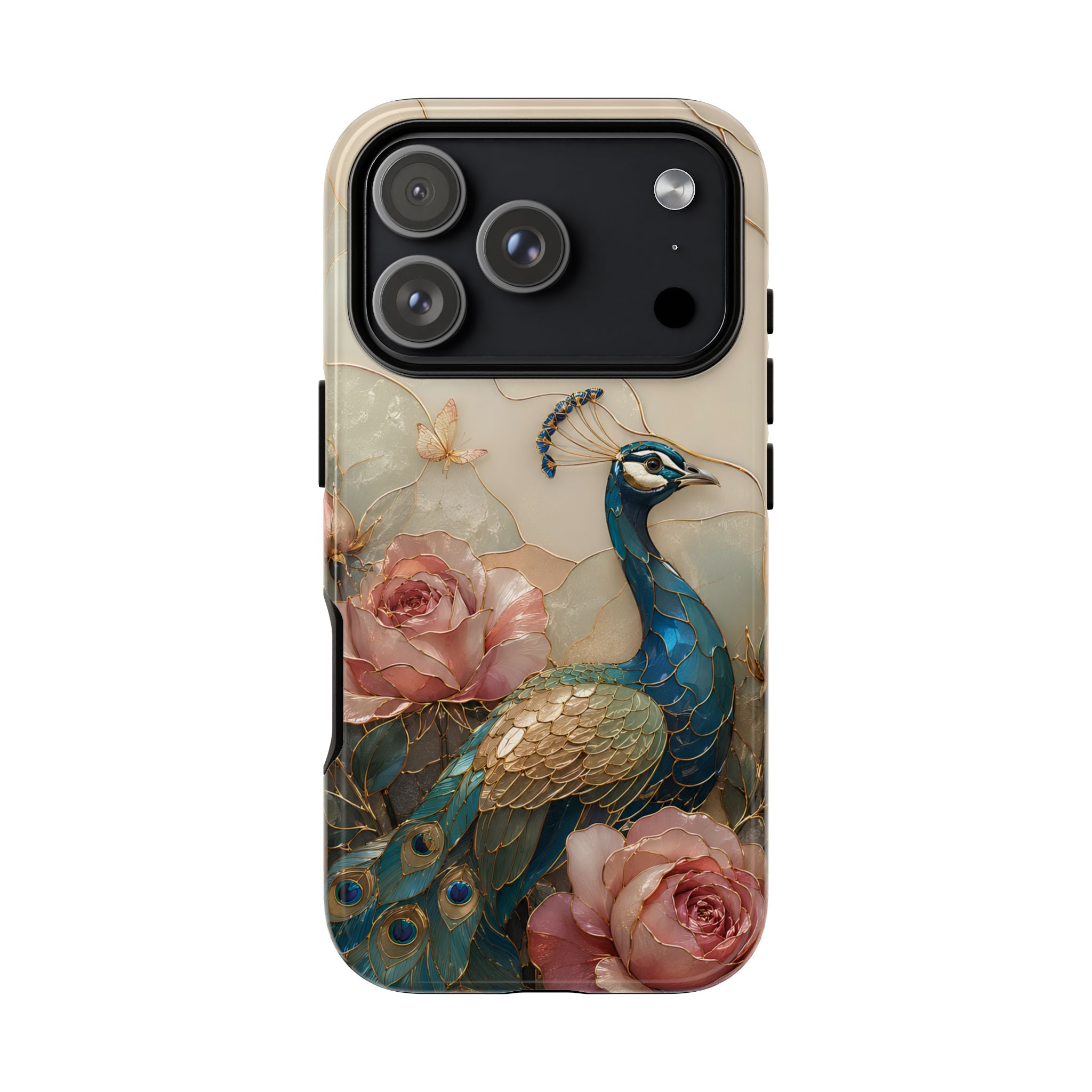 Peacock & Rose iPhone Case | Vintage Floral iPhone Case
