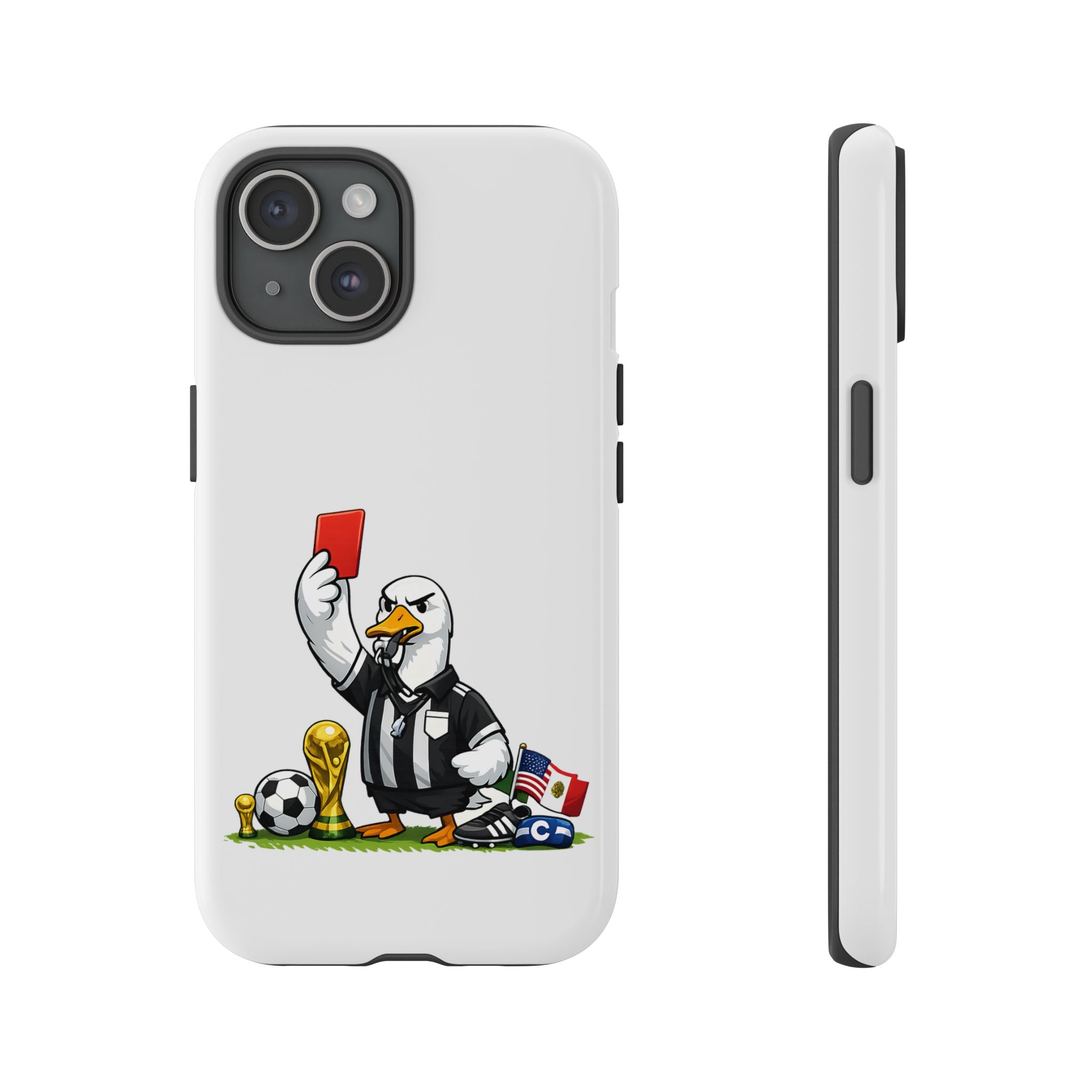 Funny Goose Referee iPhone Case | Soccer Red Card Art Cover