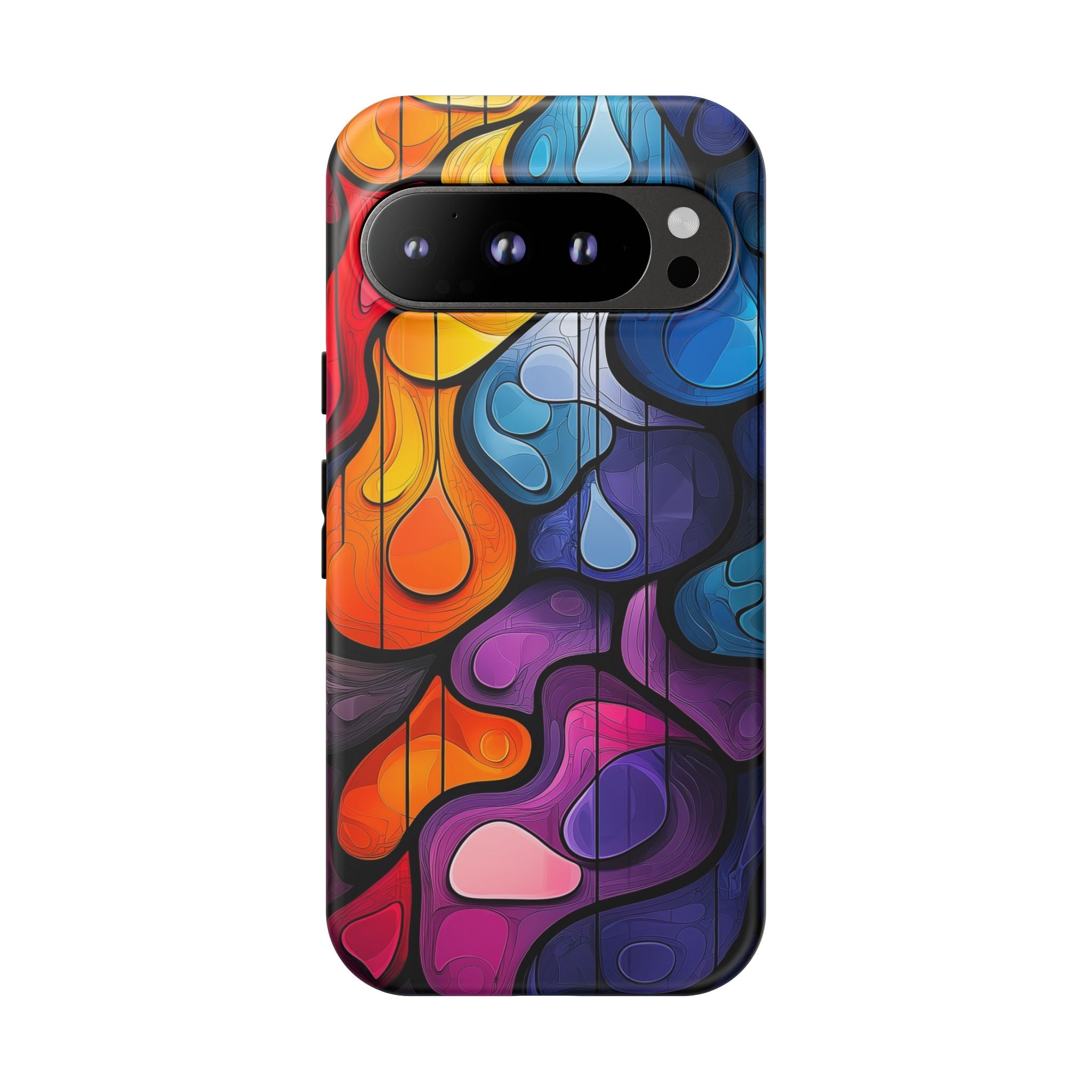 Abstract Colourful Drop Google Pixel Case — Vibrant Stained-Glass