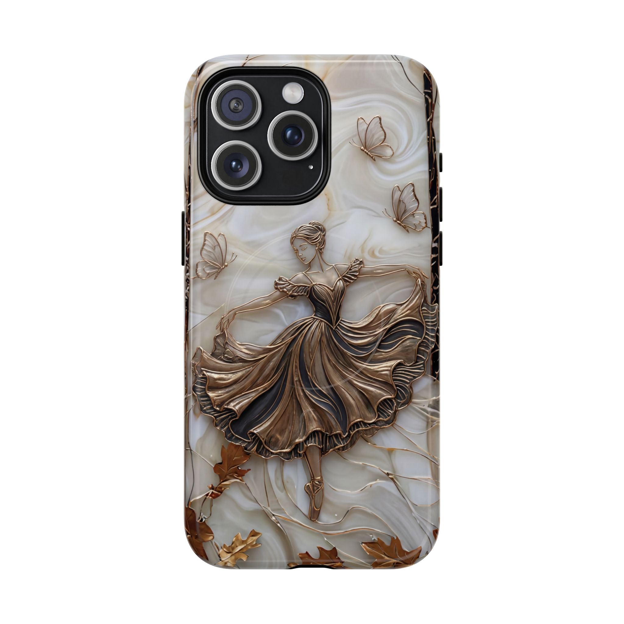 Ballet Dancer Tough MagSafe iPhone Case — Elegant Swirl Art Protective Cover