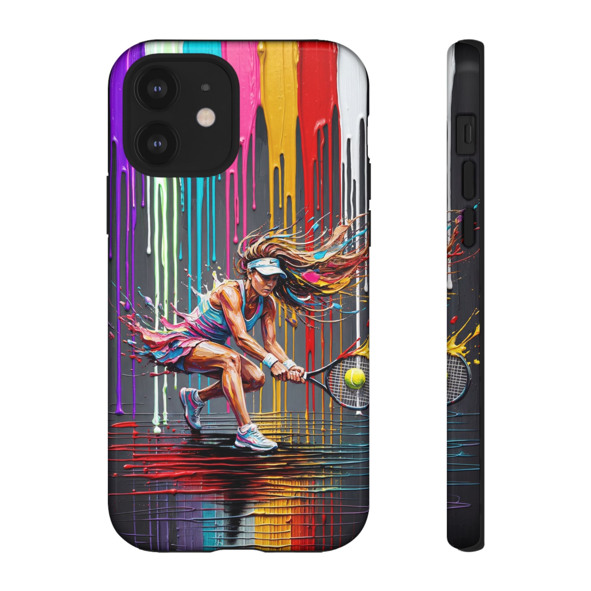 Colour Splash Tennis iPhone Case | Vibrant Female Player Art