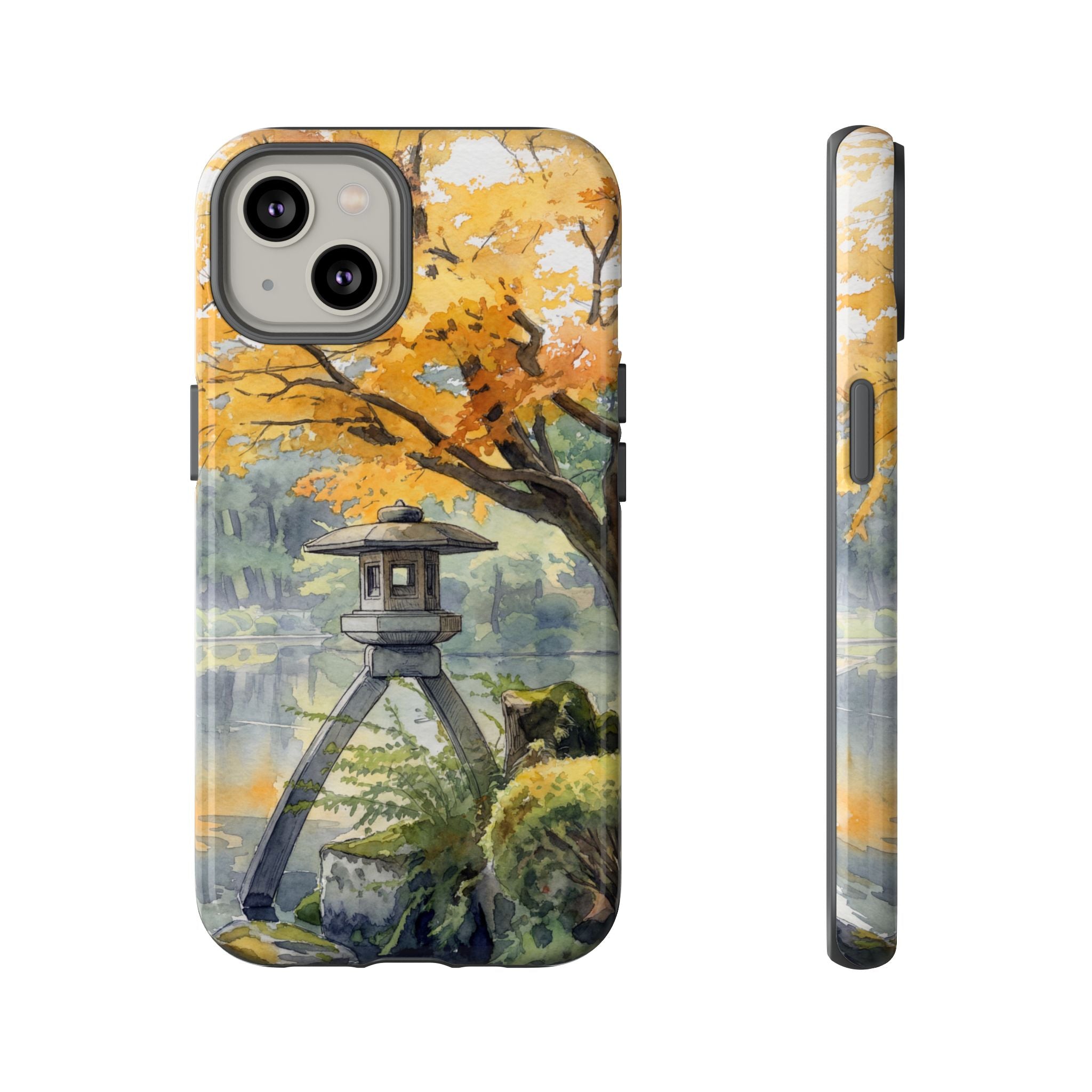 Autumn Japanese Garden iPhone Case | Scenic Lantern Fall