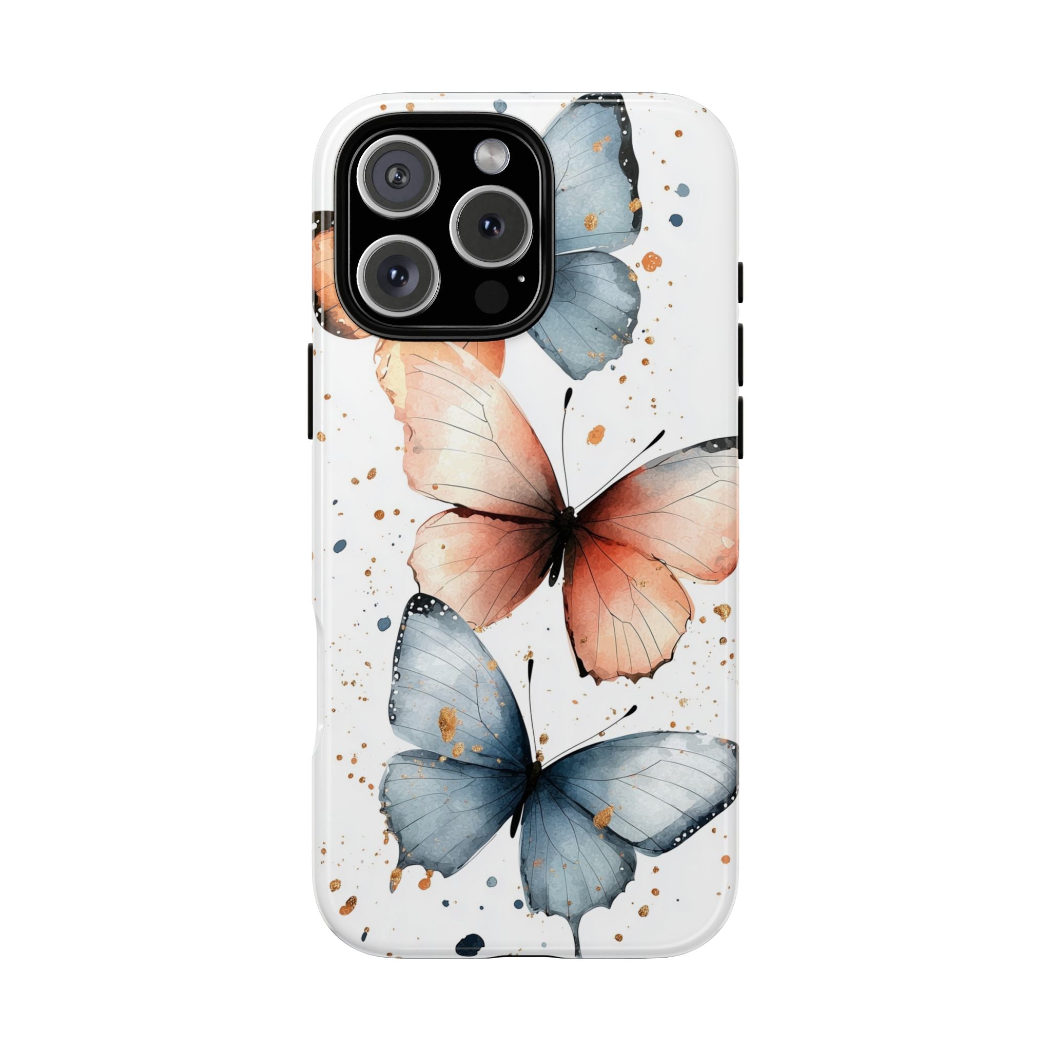 Watercolour Blue & Peach Butterfly Tough iPhone Case