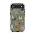 Cute Cat iPhone Case | Whimsical Cat Pattern Cover