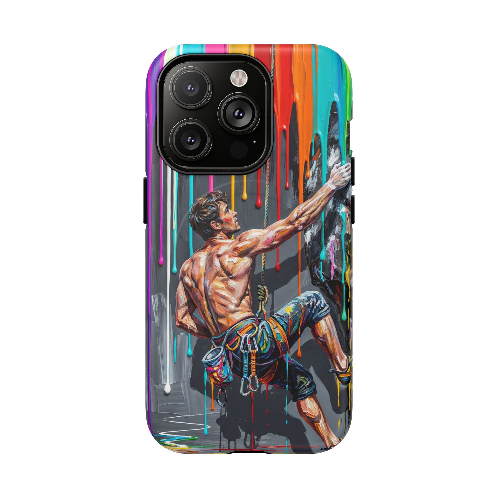 Colourful Rock Climber Art Protective MagSafe iPhone Case
