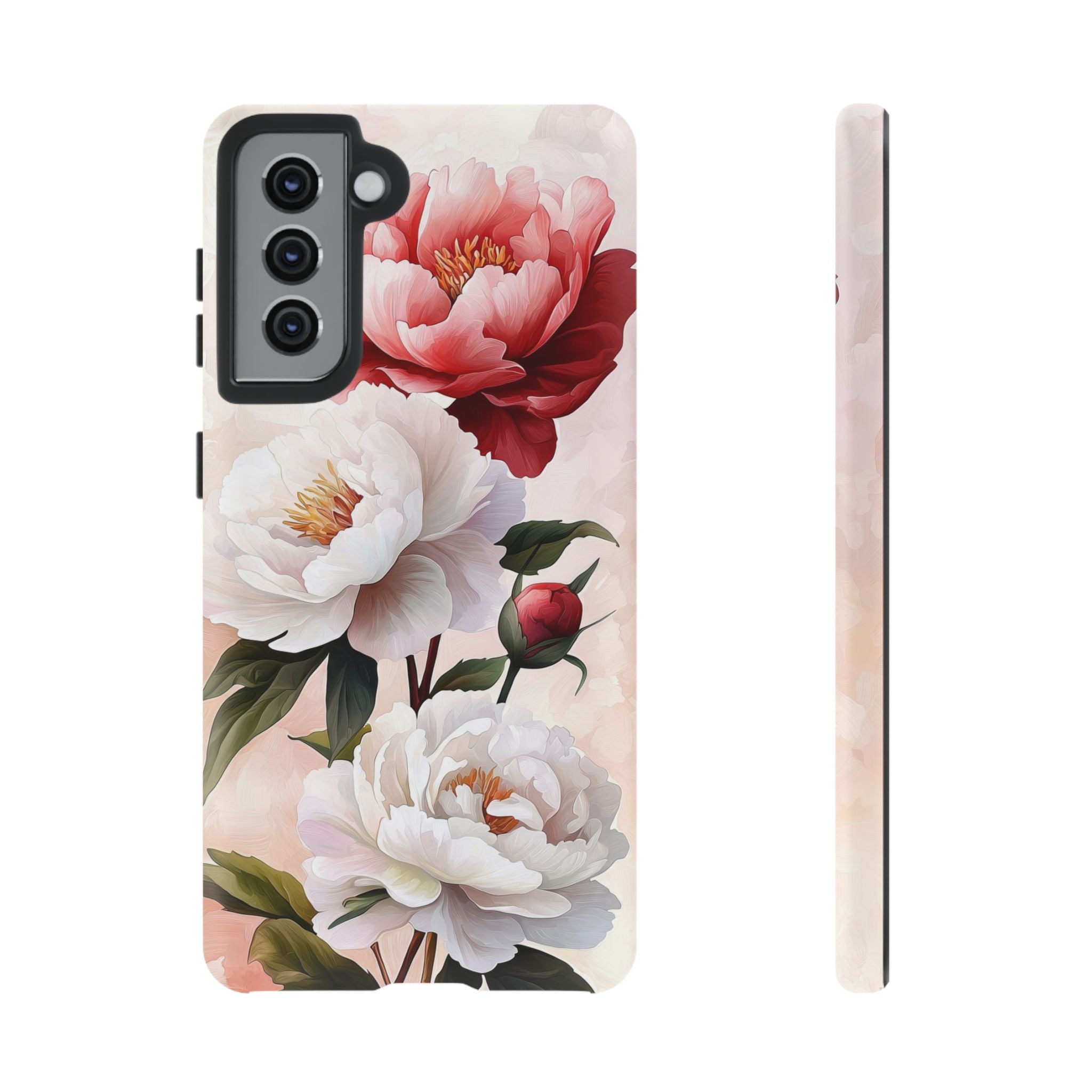 Floral Peony Samsung Galaxy Case | Vintage Pink White Rose