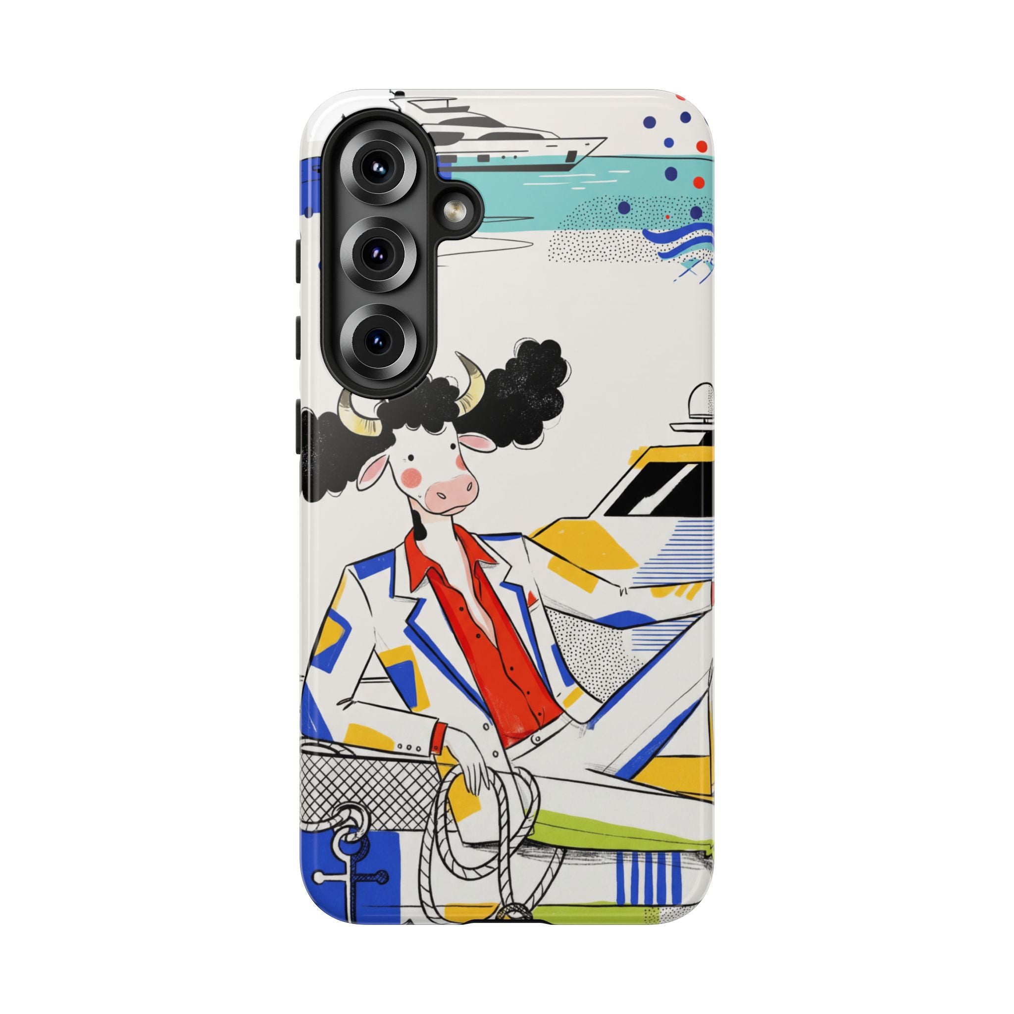 Nautical Cow Graphic Protective Samsung Galaxy Phone Case