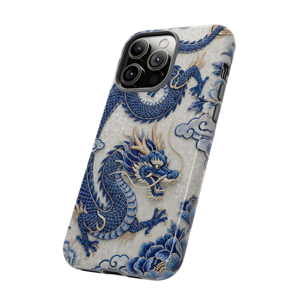 Asian Zodiac Dragon iPhone Case V2 | Blue & White Porcelain Luxury Protective Case | Year of the Dragon Gift