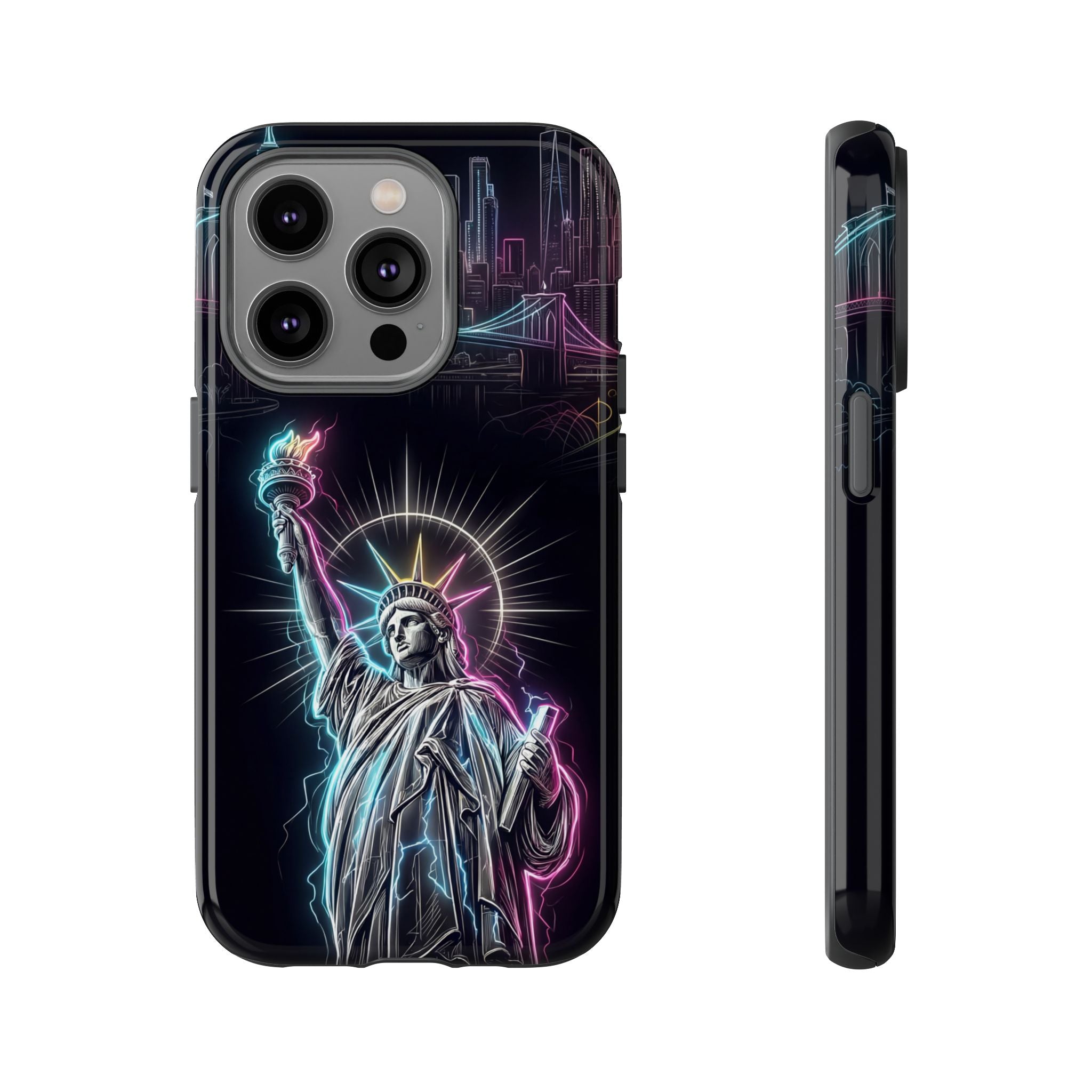 Neon Statue of Liberty Tough iPhone Case