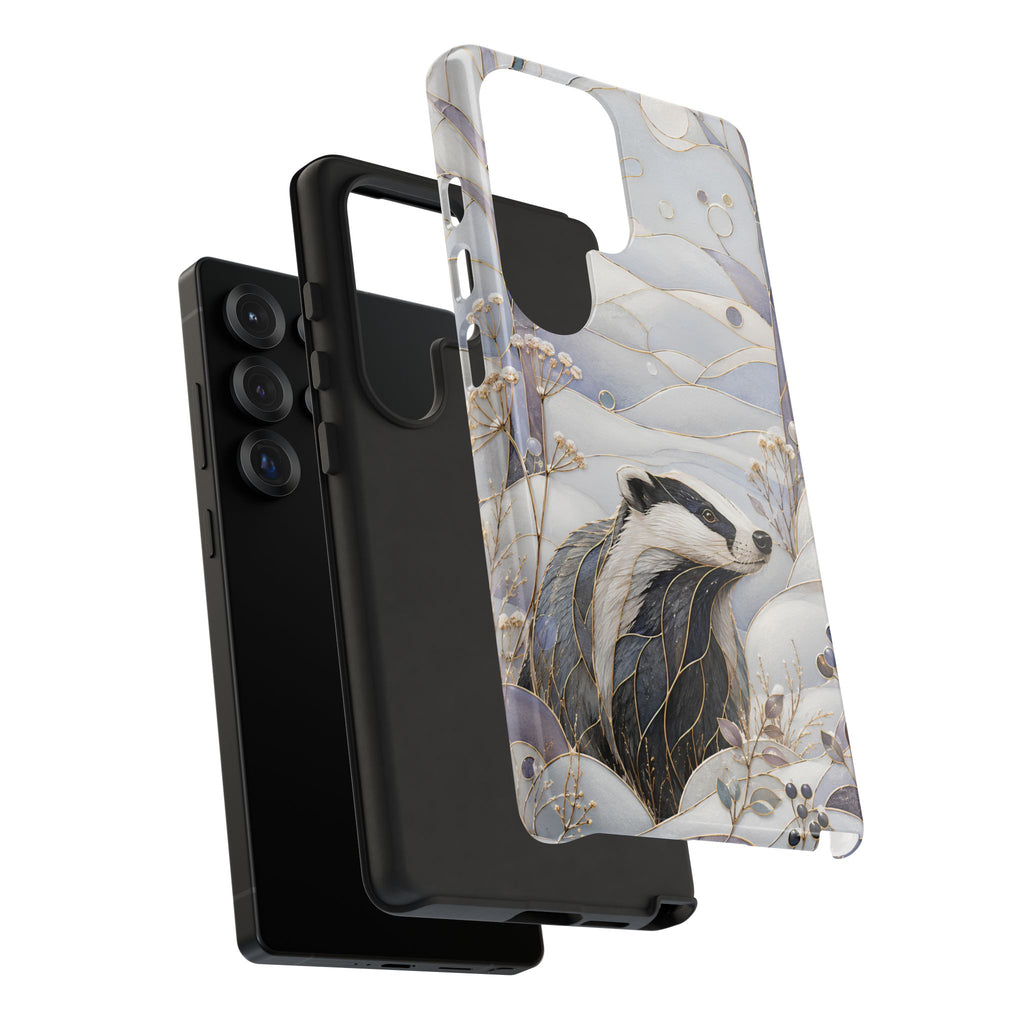 Badger Samsung Galaxy Phone Case | Stained Glass Wildlife Phone Case