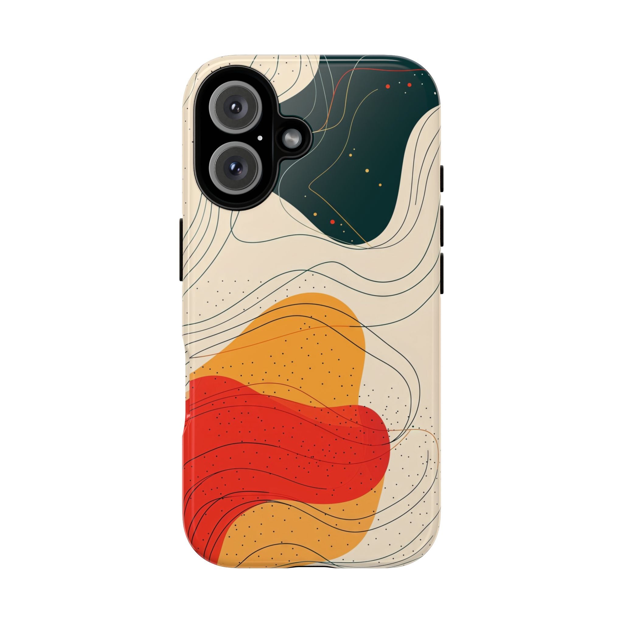 Abstract Retro Waves iPhone Case | Colourful Modern Art