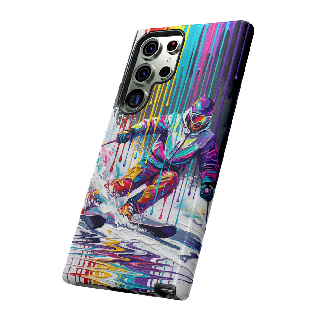 Colourful Skiing Drip Art Tough Samsung Galaxy Phone Case