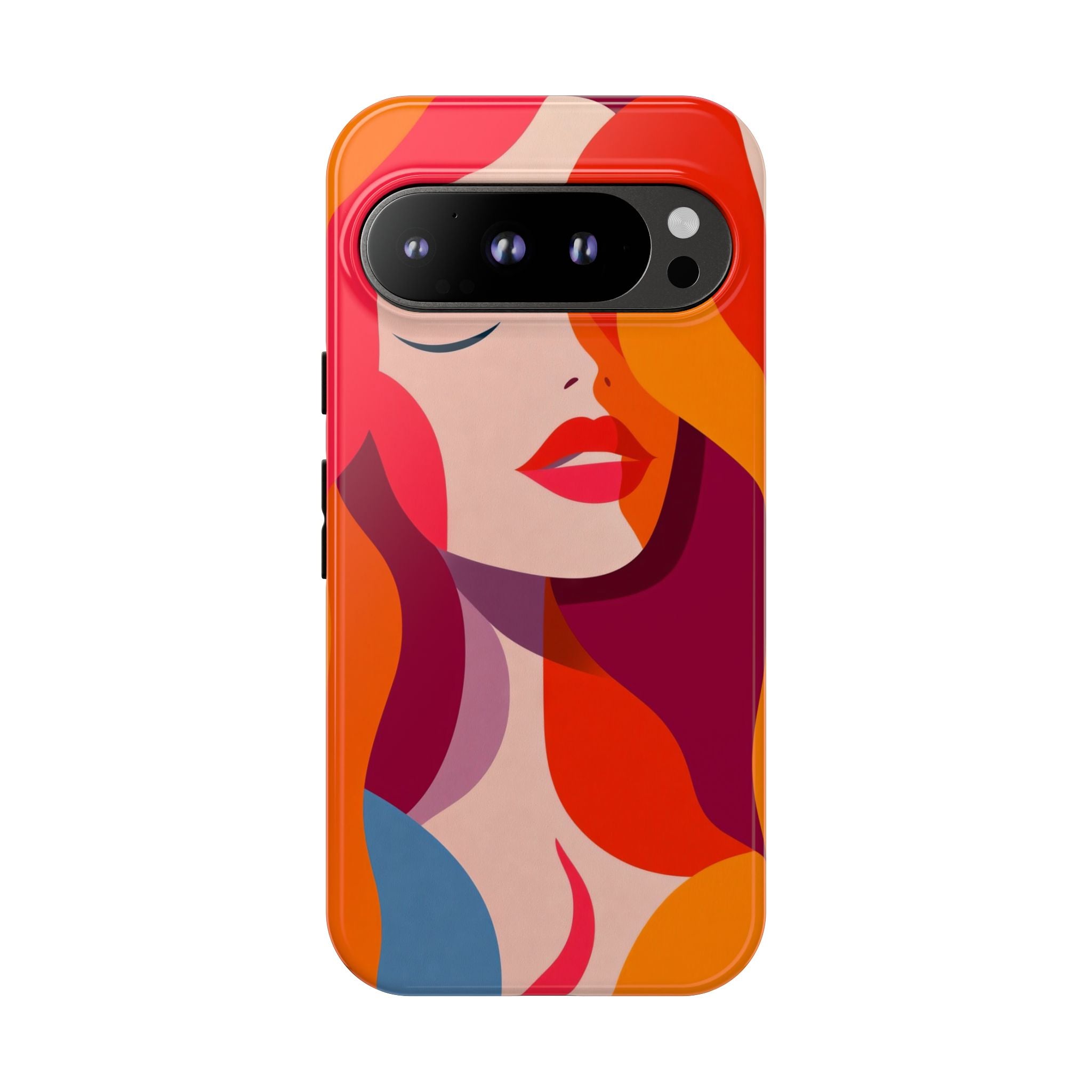 Retro Pop Art Woman Google Pixel Case | Bold Colourful Abstract Portrait