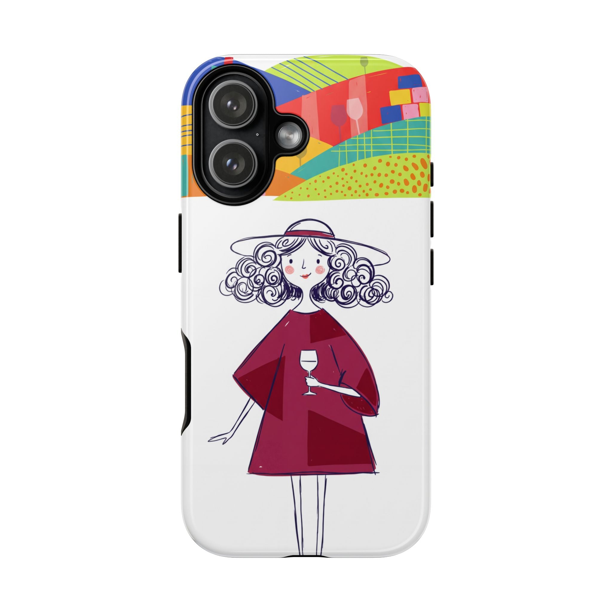 Custodia per iPhone Donna Vino Artistica Colorata