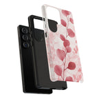 Pink Botanical Floral Eucalyptus Samsung Galaxy Phone Case