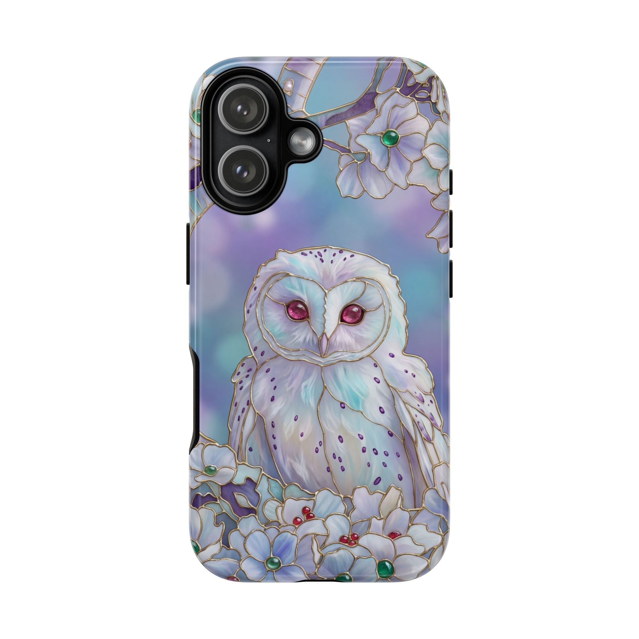 Mystic Owl Floral iPhone Case | Pastel Night Garden Protective Cover
