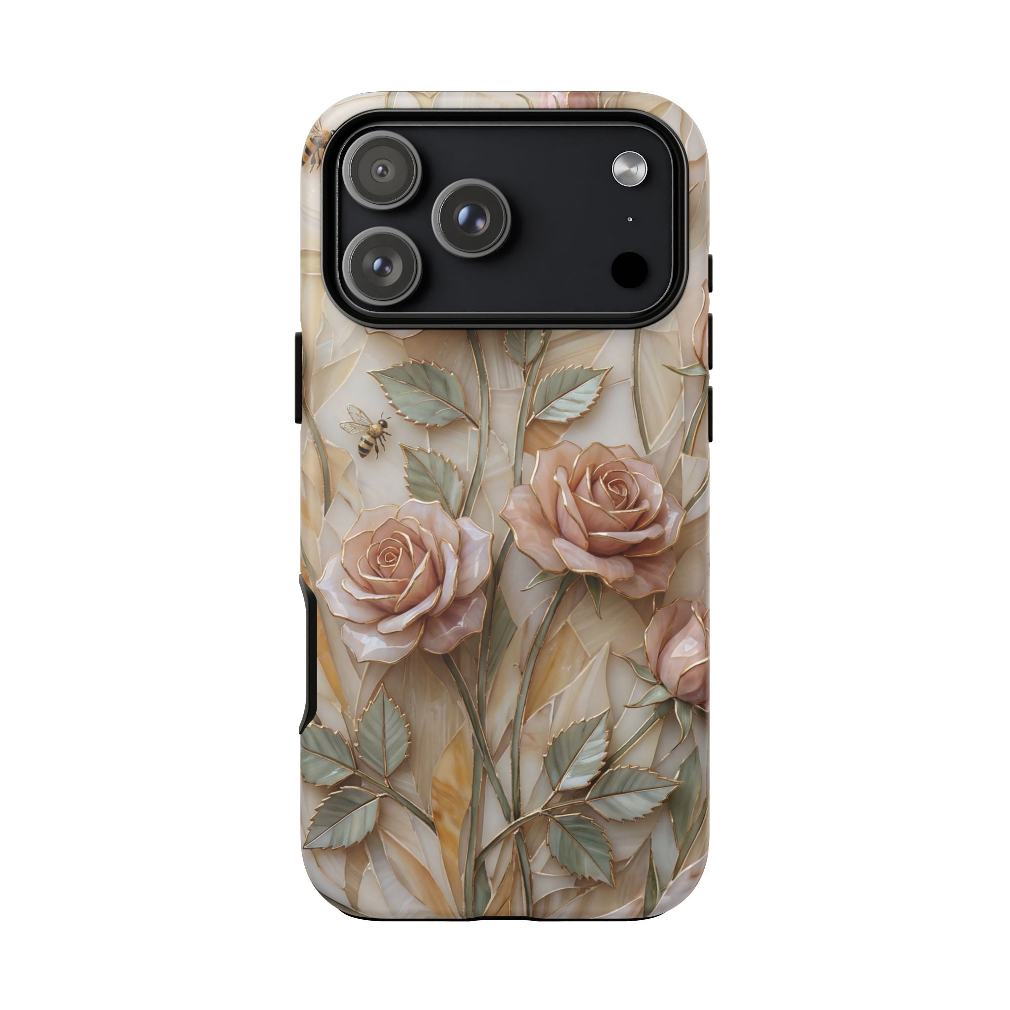 Vintage Blush Rose Floral Tough iPhone Protective Cover