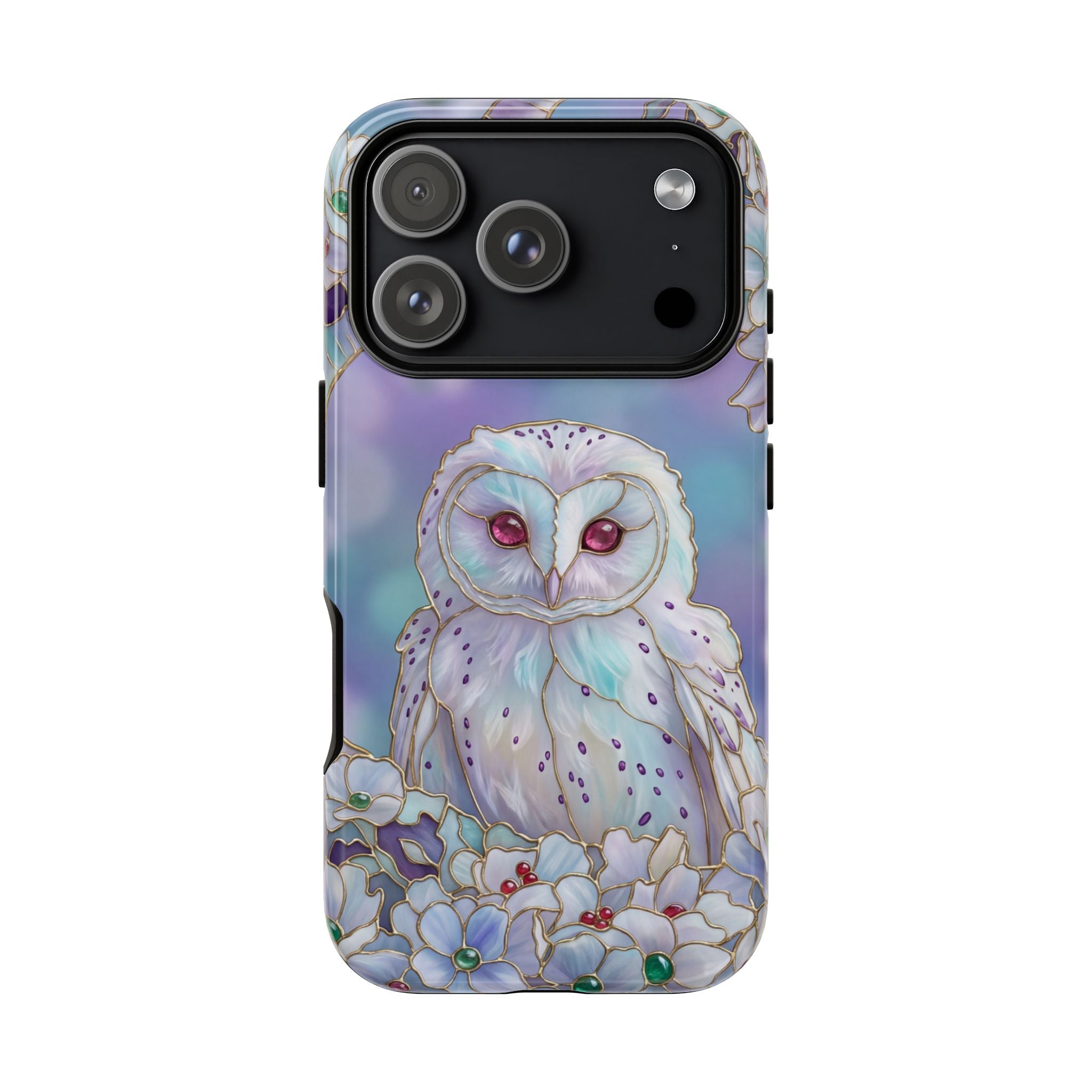 Mystic Owl Floral iPhone Case | Pastel Night Garden Protective Cover
