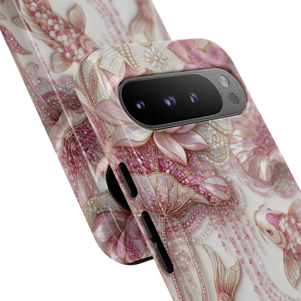 Koi Lotus Tough Case — Pink Floral Fish Google Pixel Phone Cover