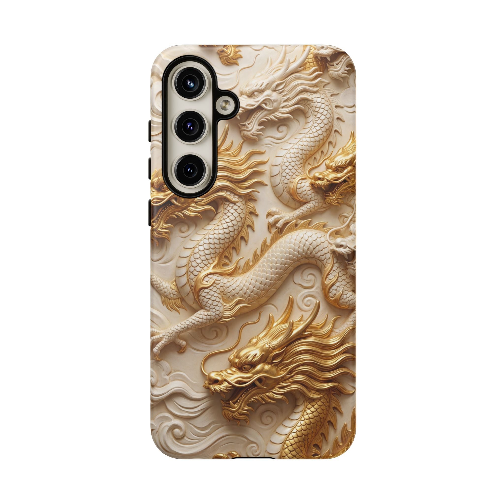 Dragon Relief Samsung Galaxy Case — Gold Carved Dragon Protective Cover