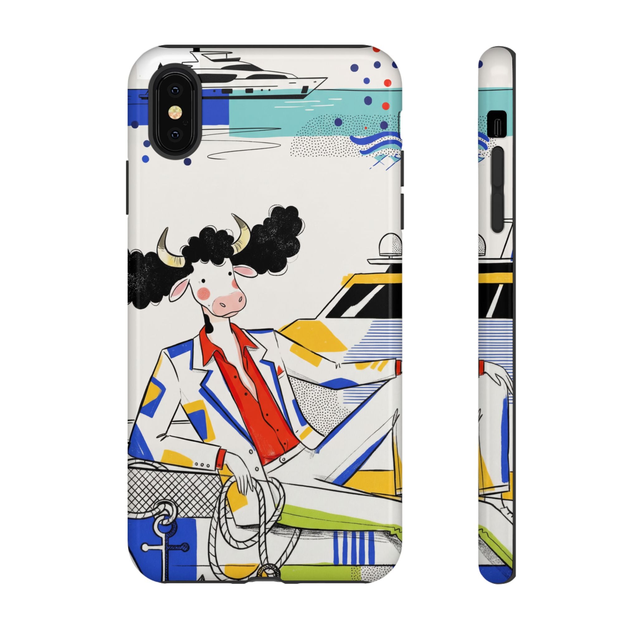 Nautical Cow Graphic Protective iPhone Case