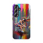 Colour Splash Tennis Samsung Galaxy Phone Case | Vibrant Female Player Art
