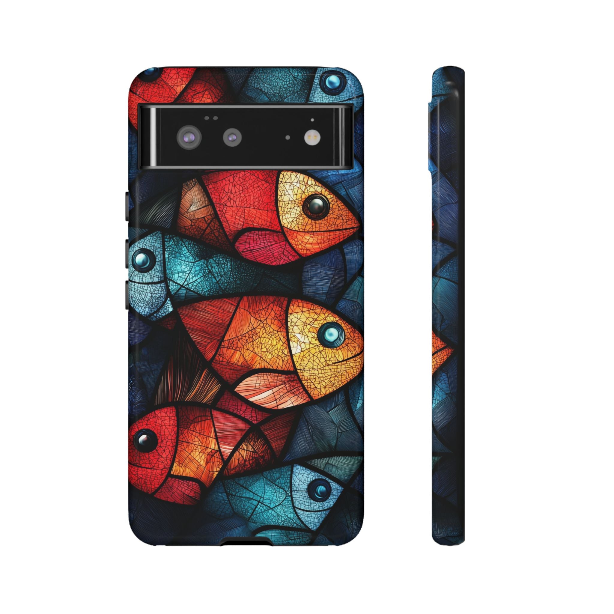 Fish Mosaic Tough Google Pixel Case — Colourful Artistic Fish Pattern