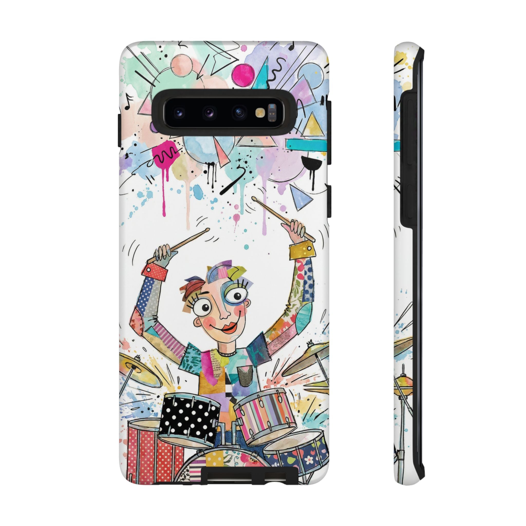 Drummer Boy Samsung Galaxy Phone Case | Colorful Cartoon Drum Kit Protective Cover