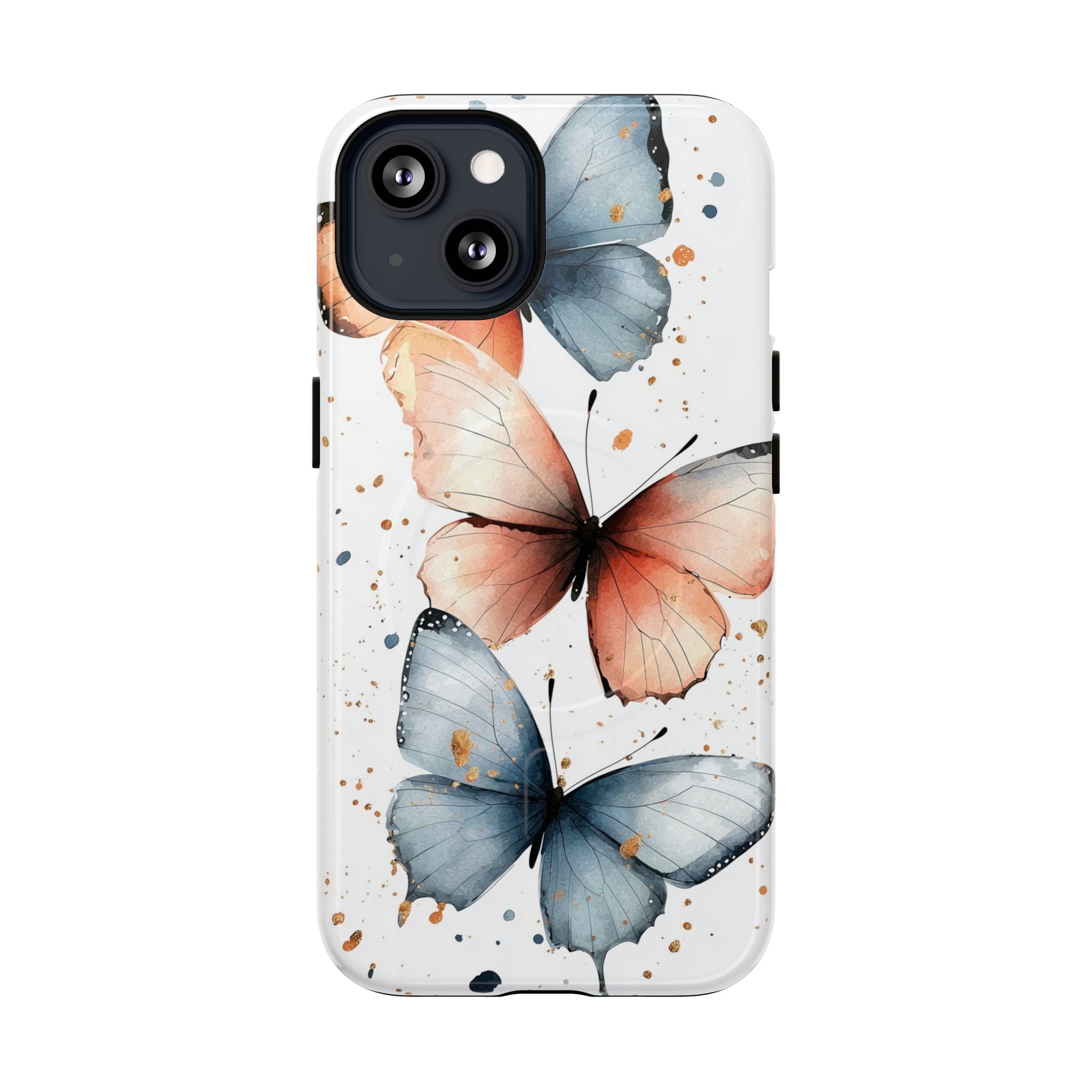 Custodia MagSafe resistente per iPhone con motivo farfalla acquerello