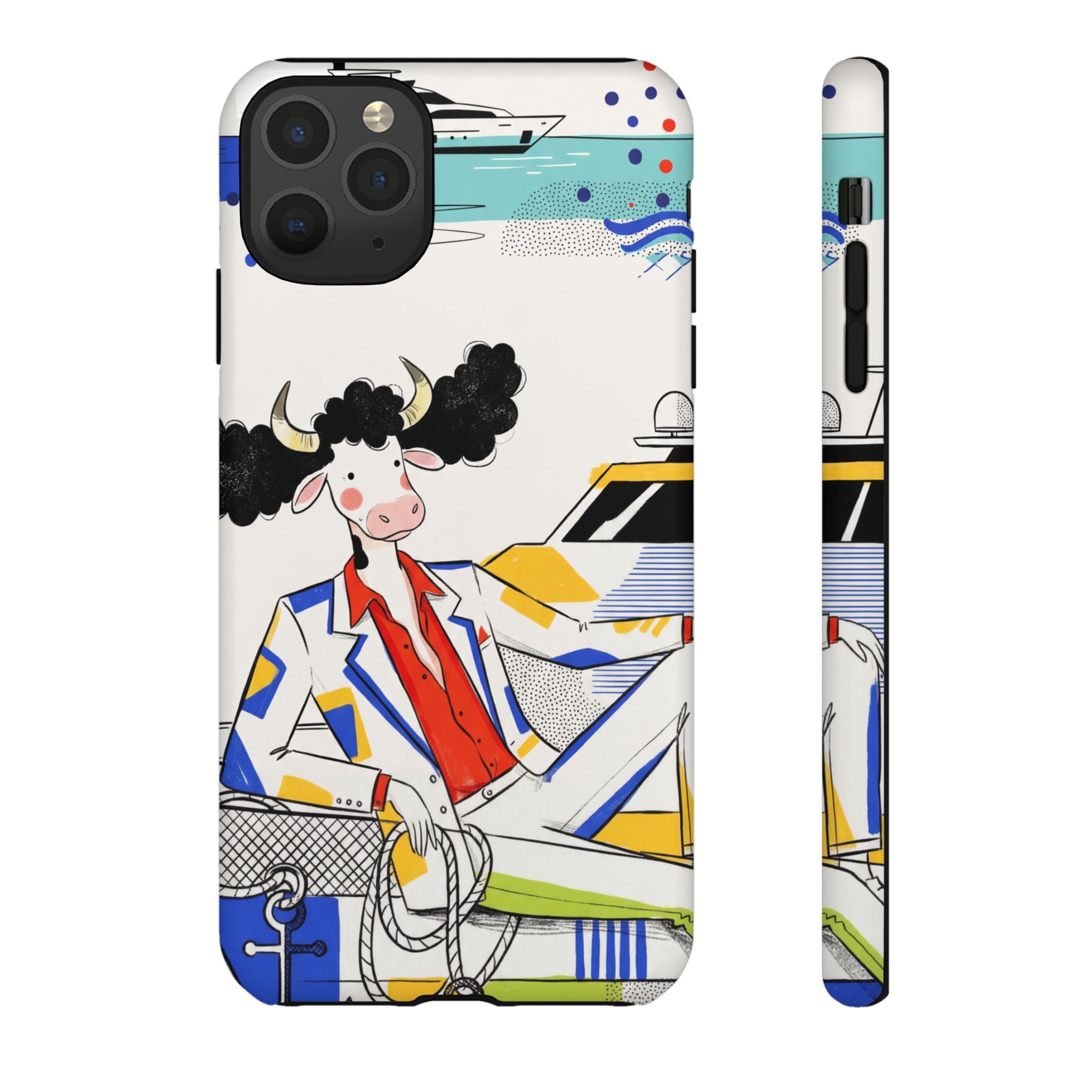Nautical Cow Graphic Protective iPhone Case