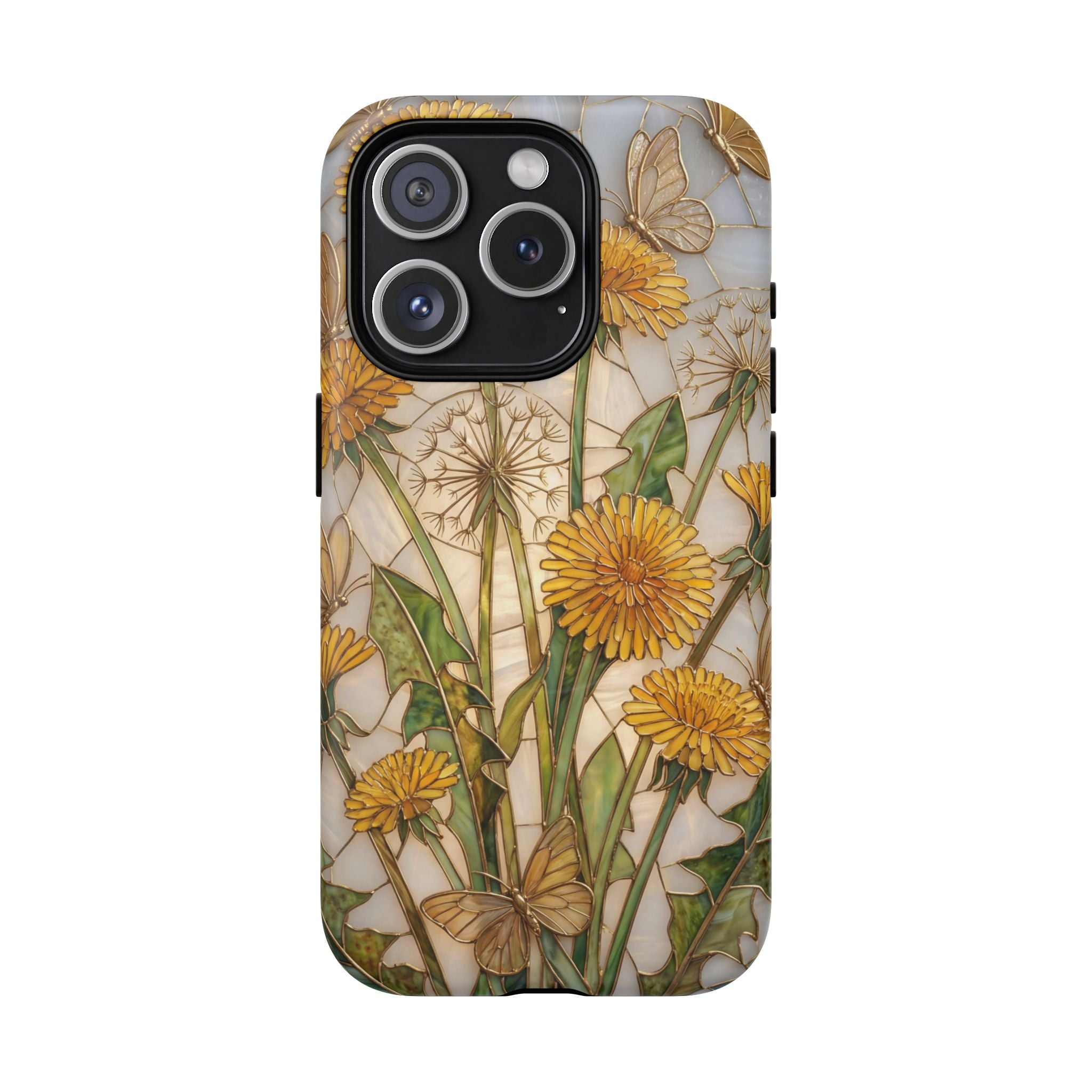 Dandelion Garden Tough MagSafe Phone Case — Floral Yellow Butterflies