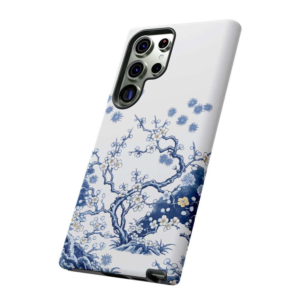 Vintage Blue White Porcelain Samsung Galaxy Phone Case | Chinoiserie Floral Tough Cover